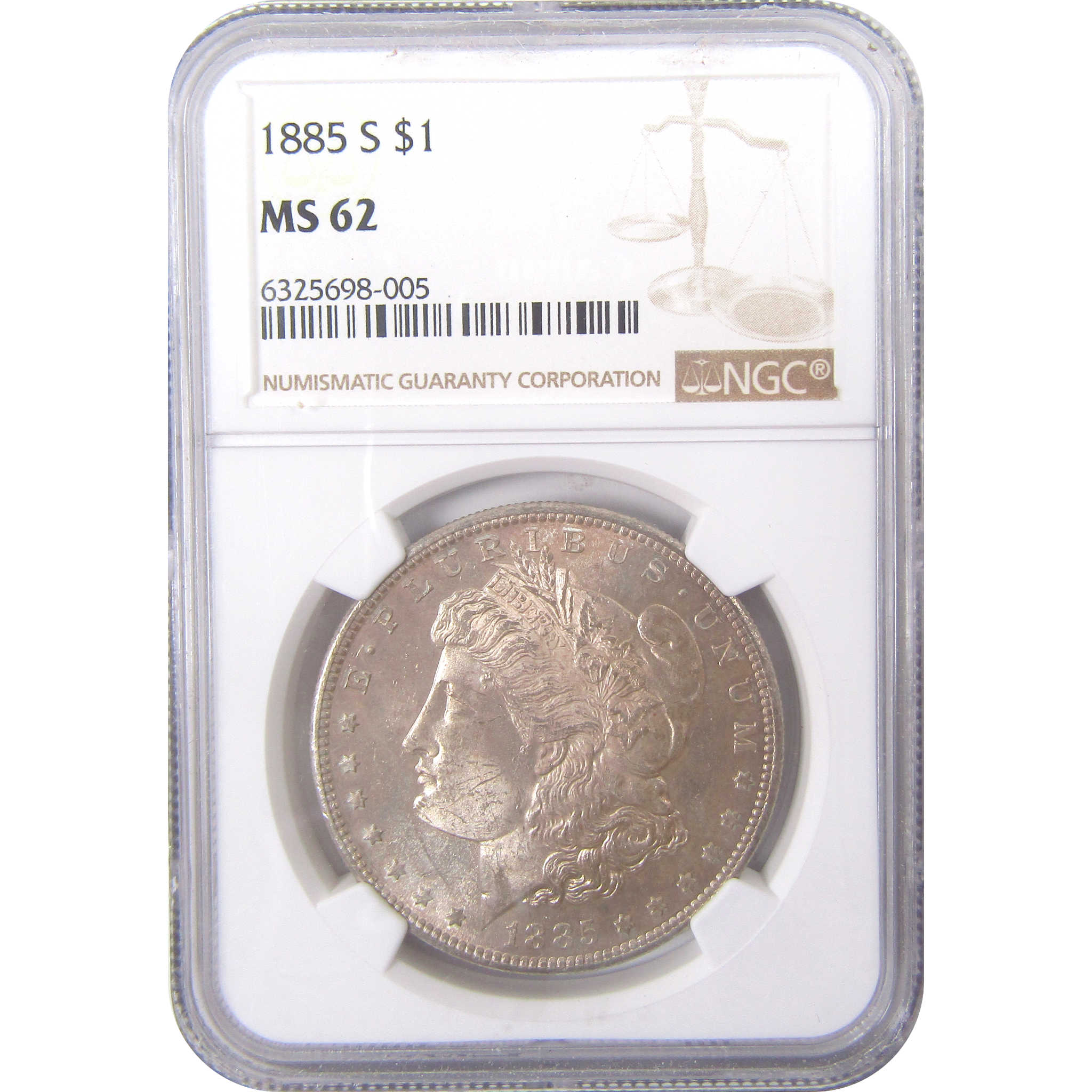 1885 S Morgan Dollar MS 62 NGC Silver Uncirculated $1 Coin SKU:I16705 - Morgan coin - Morgan silver dollar - Morgan silver dollar for sale - Profile Coins &amp; Collectibles