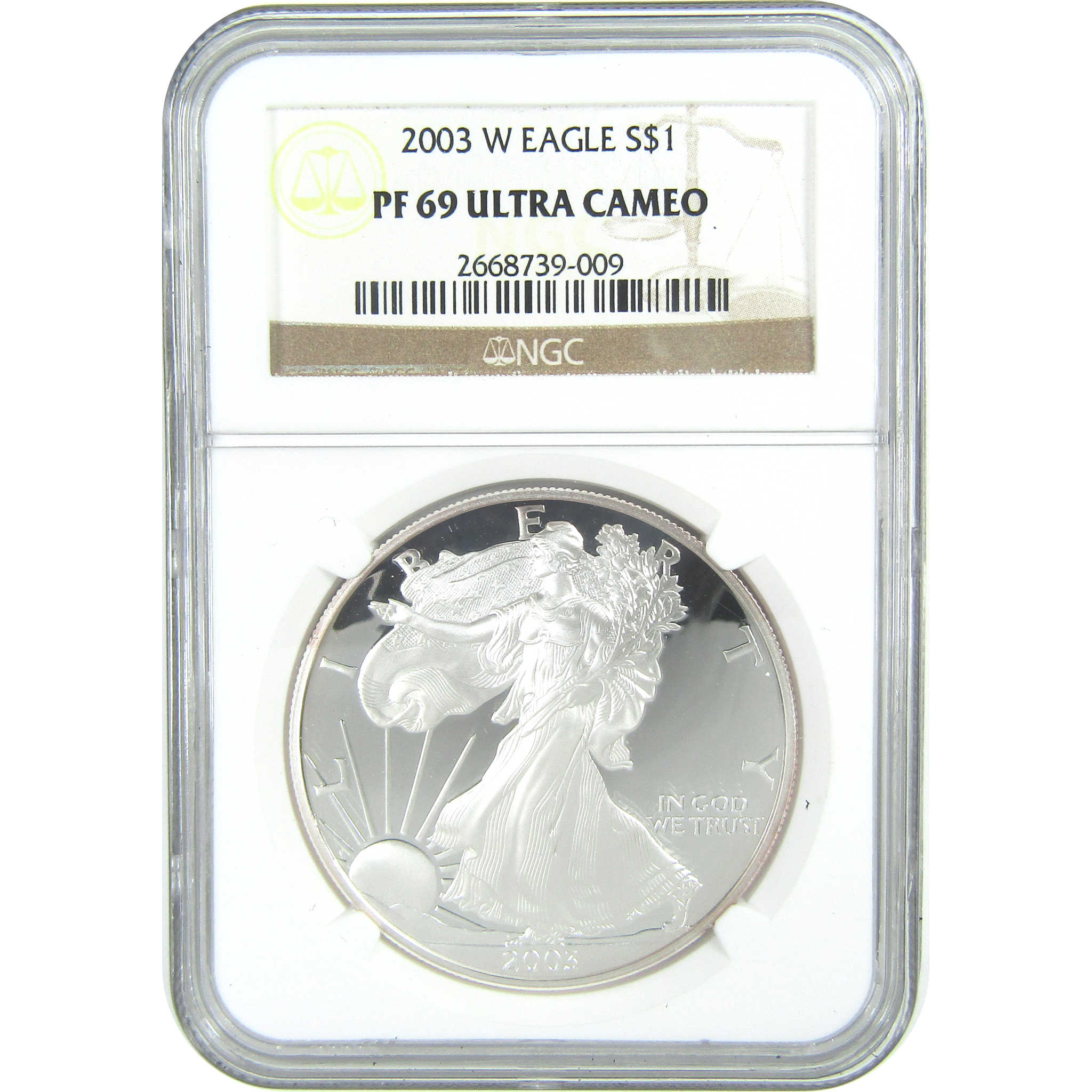 2003 W American Silver Eagle PF 69 UCAM NGC Proof $1 SKU:CPC9577