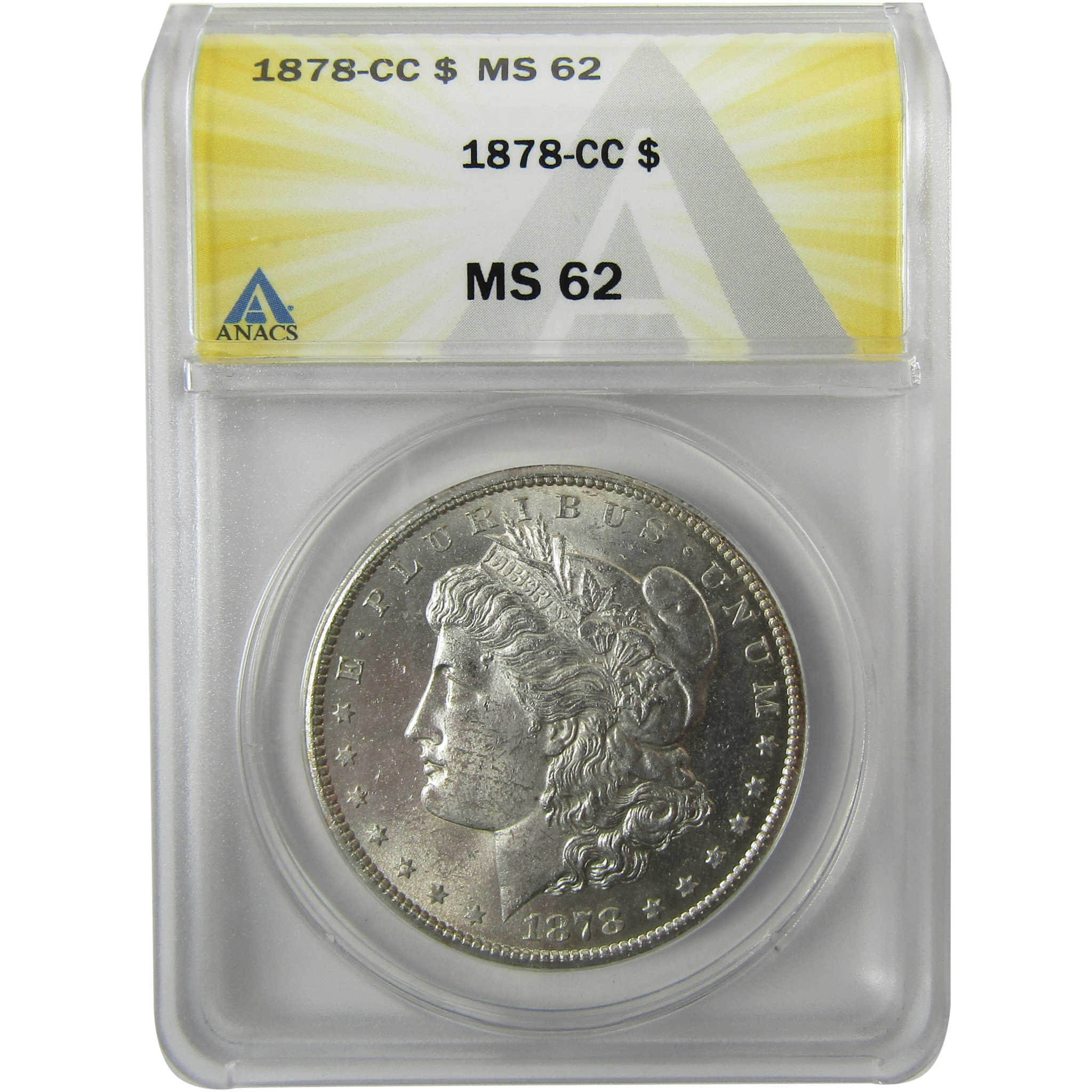 1878 CC Morgan Silver Dollar MS 62 ANACS Uncirculated SKU:I28482