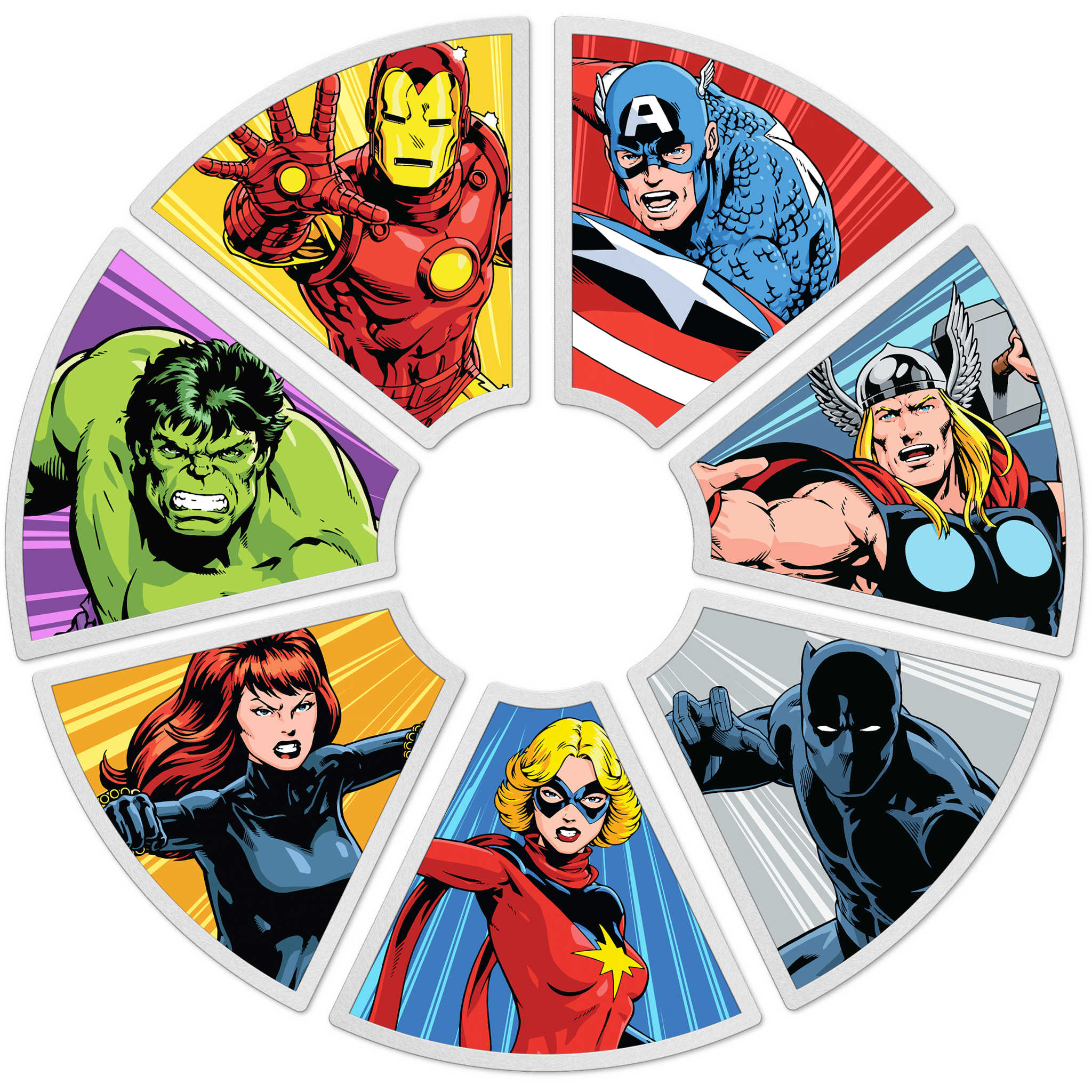 Marvel Avengers 60th Anniversary Silver Coin Set with Box SKU:OPC158