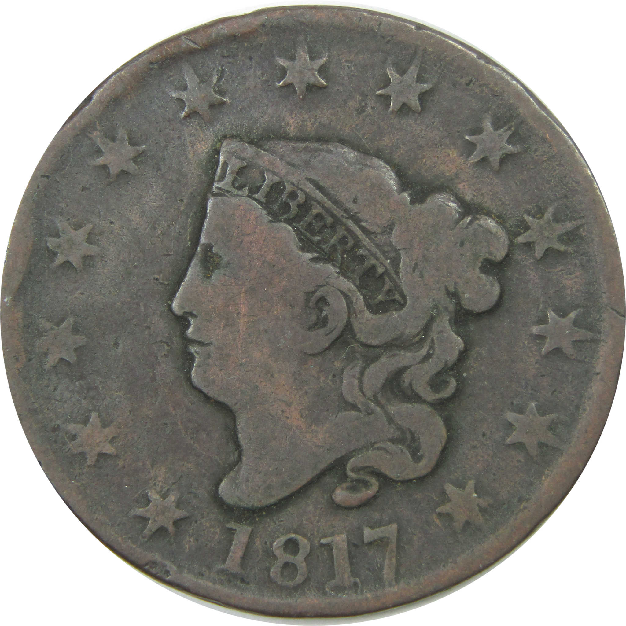 1817 13 Stars Coronet Head Large Cent VG Very Good Penny SKU:I15246