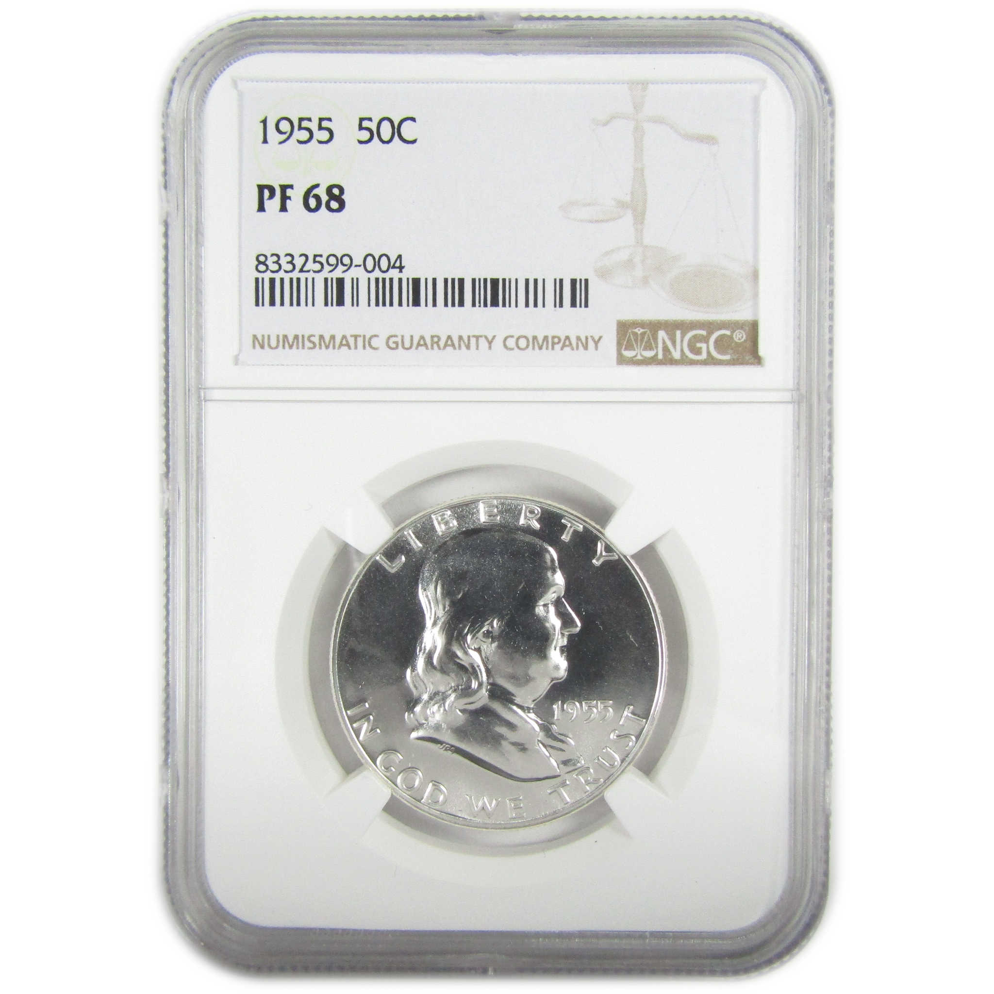 1955 Franklin Silver Half Dollar PF 68 NGC Proof 50c Coin SKU:I27405