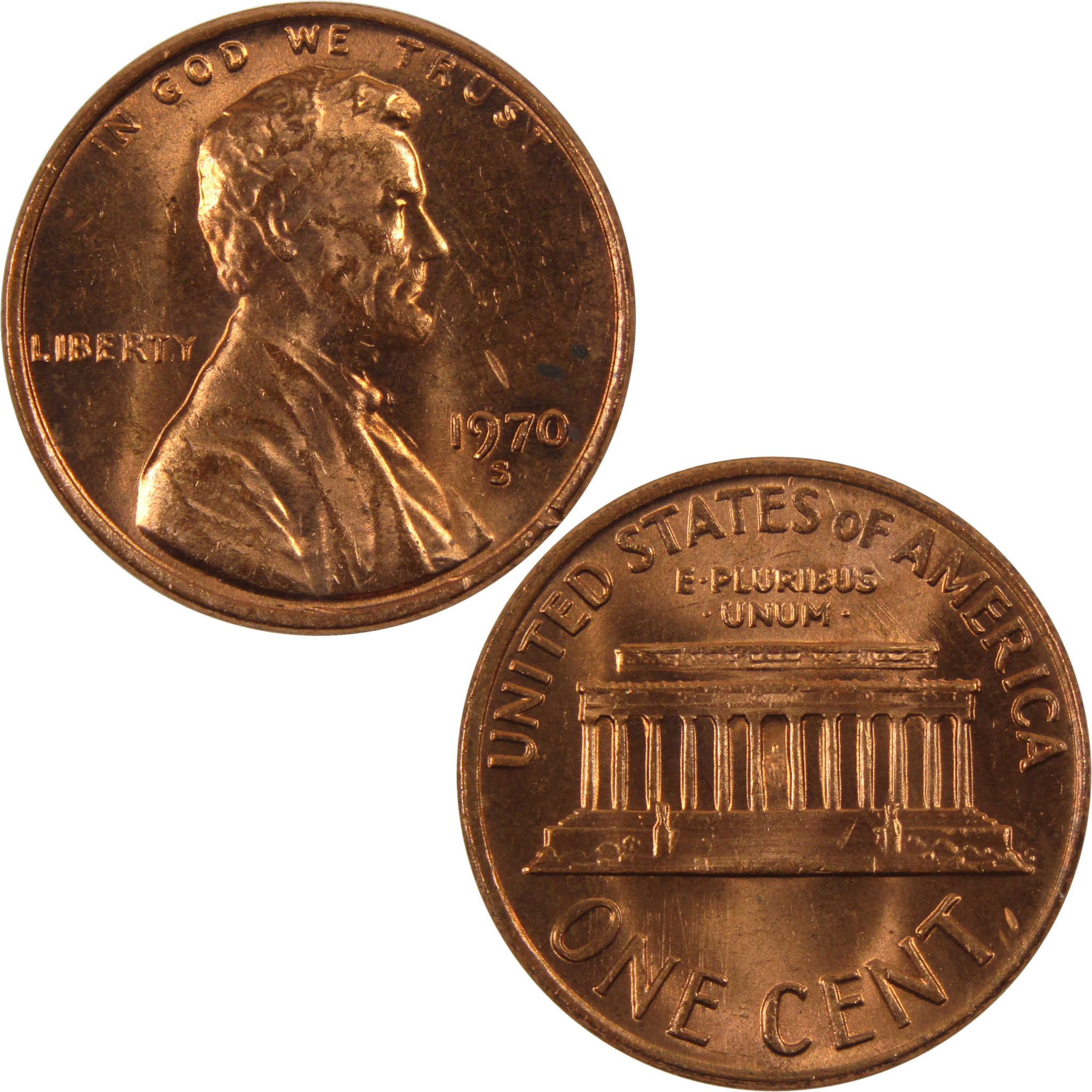 1970 S Large Date Lincoln Memorial Cent BU Uncirculated Penny 1c Coin