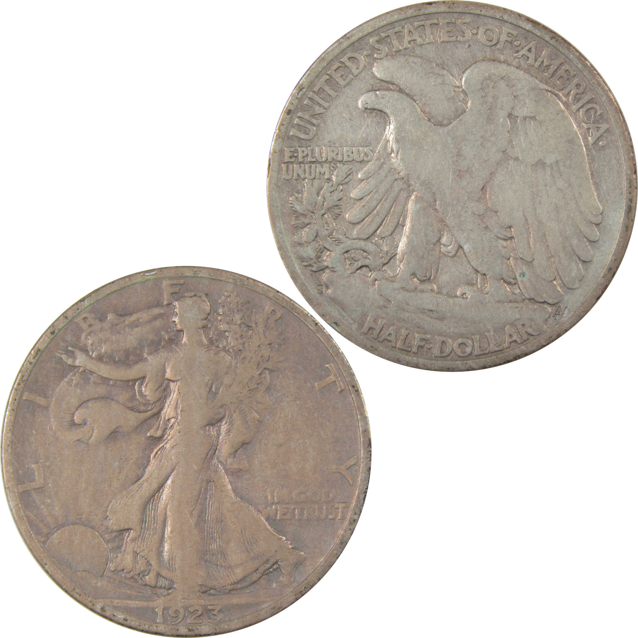 1923 S Liberty Walking Silver Half Dollar F Fine Details SKU:I24123