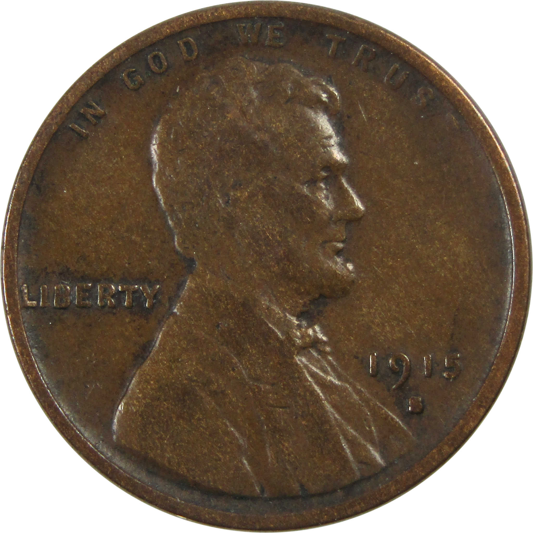 1915 S Lincoln Wheat Cent F Fine Penny 1c Coin SKU:I13403