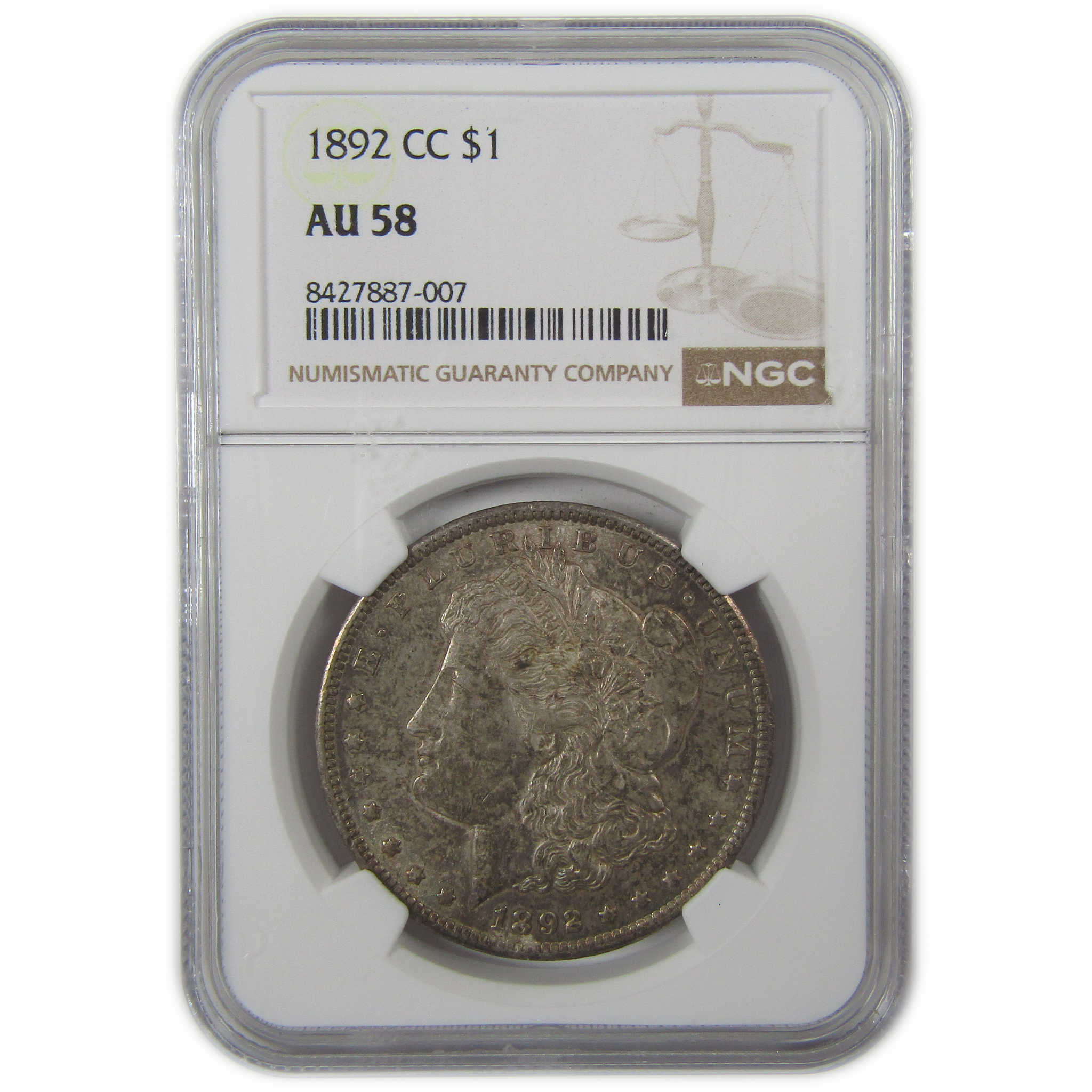 1892 CC Morgan Dollar AU 58 NGC Silver $1 Coin Collectible SKU:I24649 - Morgan coin - Morgan silver dollar - Morgan silver dollar for sale - Profile Coins &amp; Collectibles