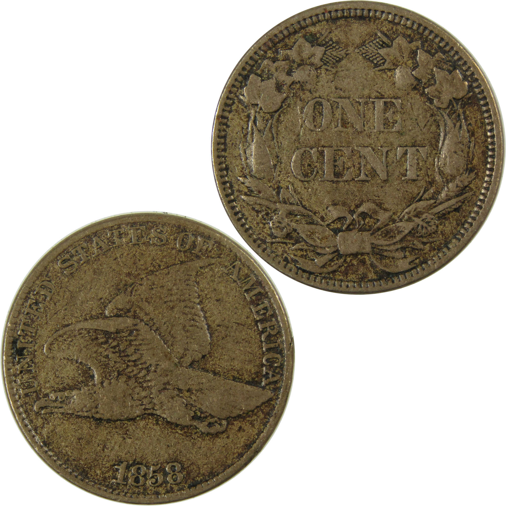 1858 Large Letters Flying Eagle Cent VF Very Fine Penny SKU:I26596