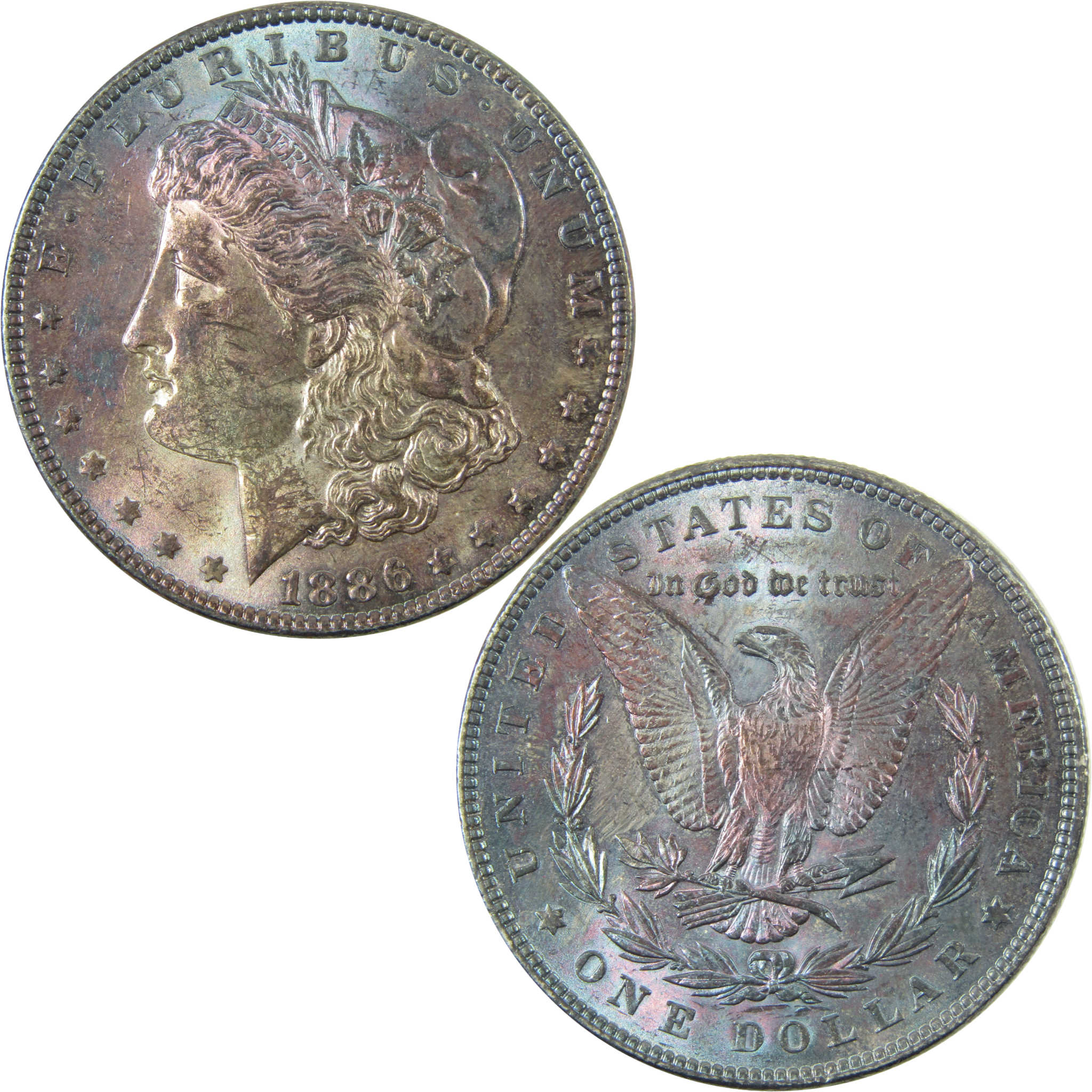1886 Morgan Silver Dollar AU About Uncirculated Toned SKU:CP1628