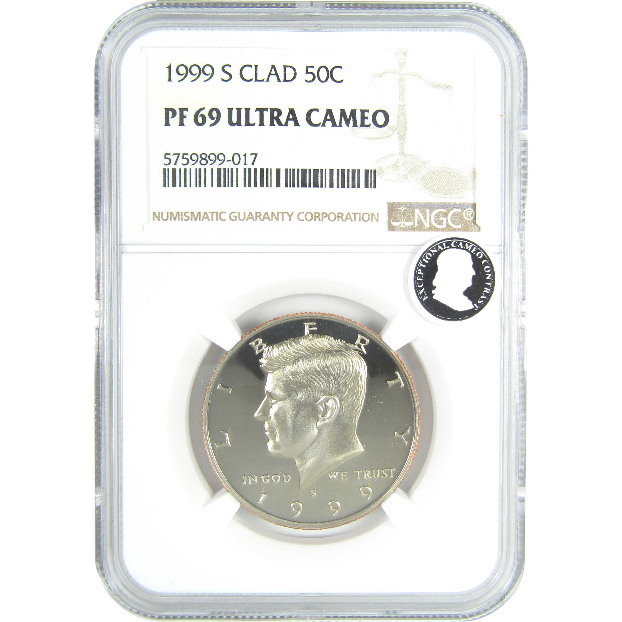 1999 S Kennedy Half Dollar PF 69 UCAM NGC Clad Proof 50c SKU:CPC9618