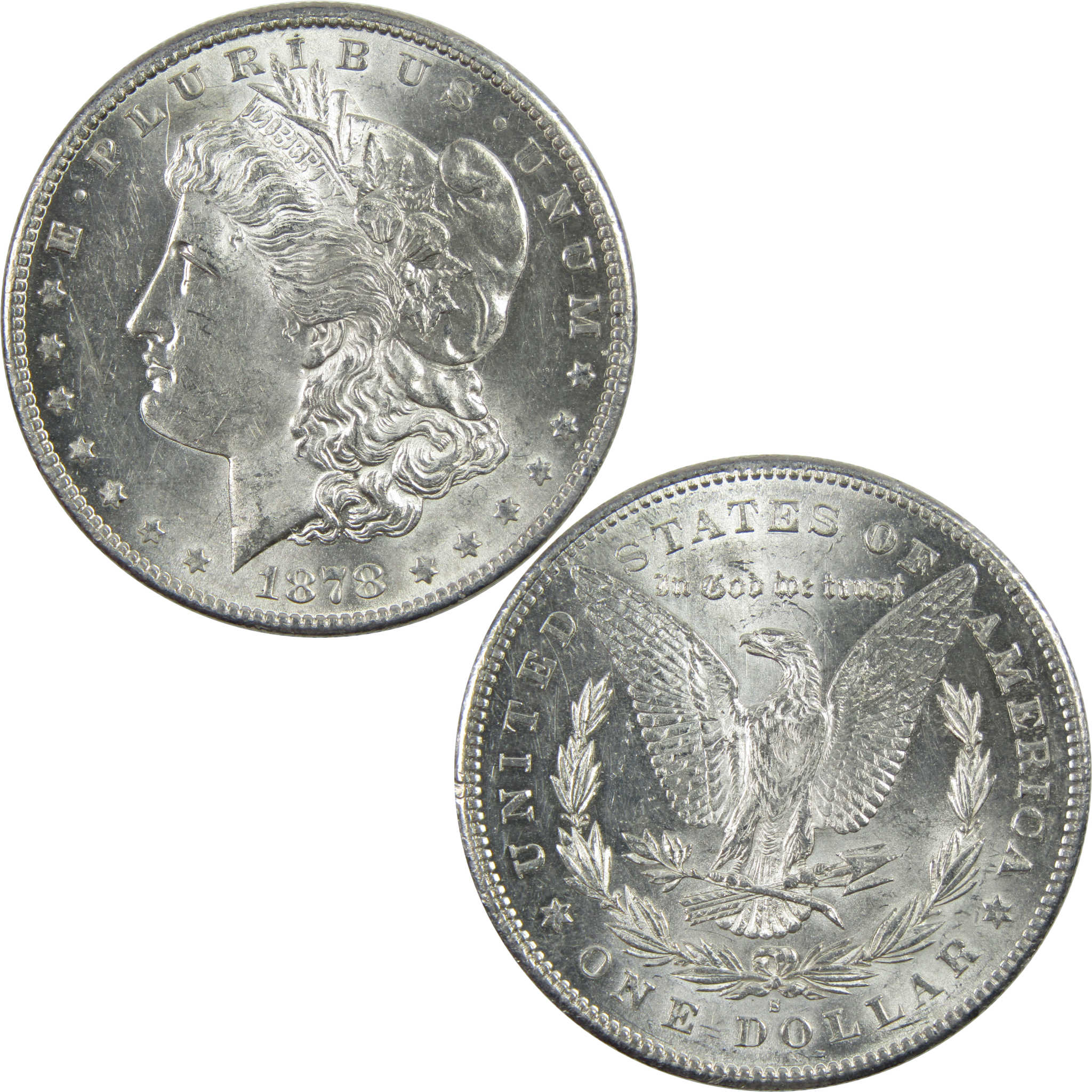 1878 S Morgan Dollar Borderline Uncirculated Silver $1 Coin SKU:I11693 - Morgan coin - Morgan silver dollar - Morgan silver dollar for sale - Profile Coins &amp; Collectibles