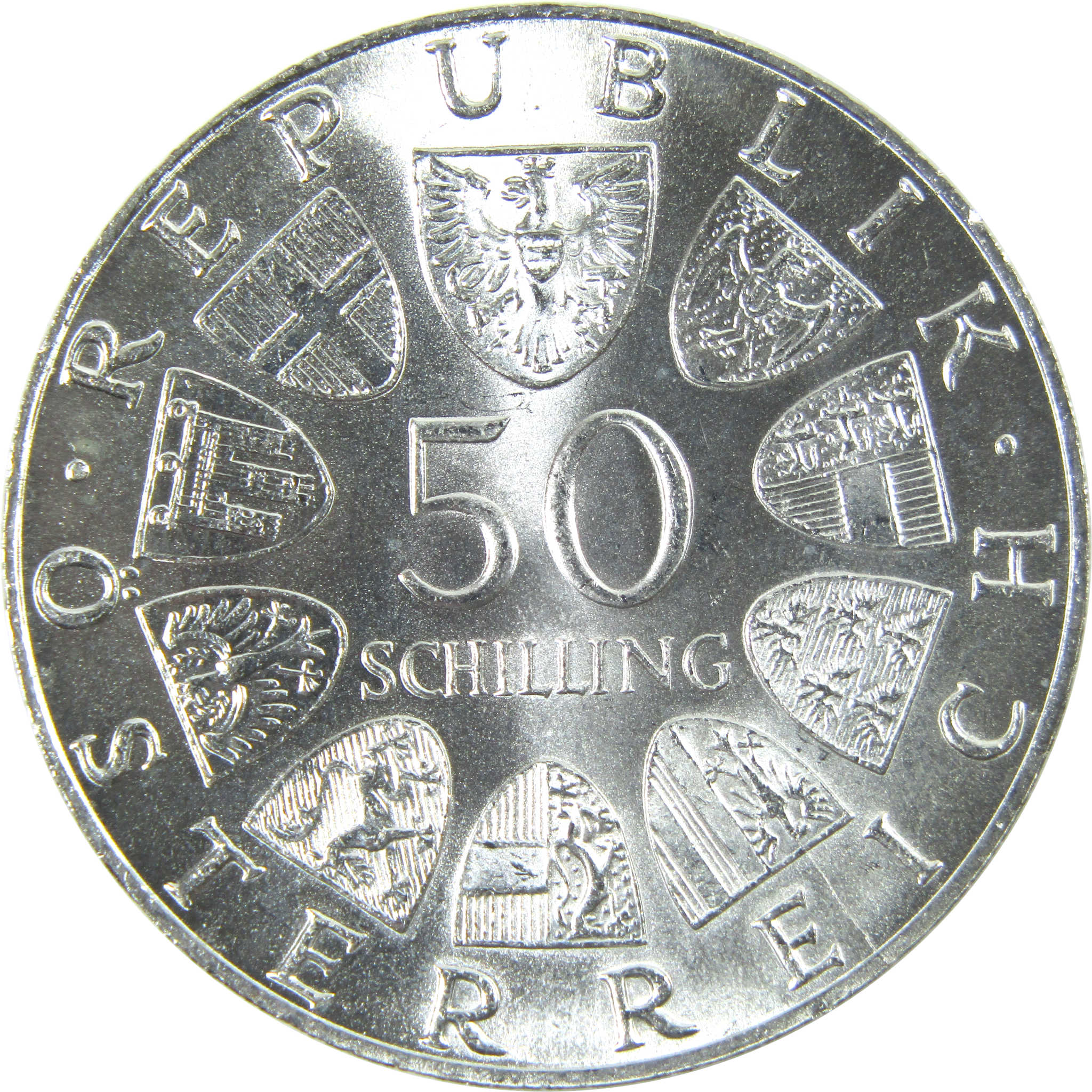 1974 Austrian Austria Silver 50 Schillins Uncirculated 0.64 Silver