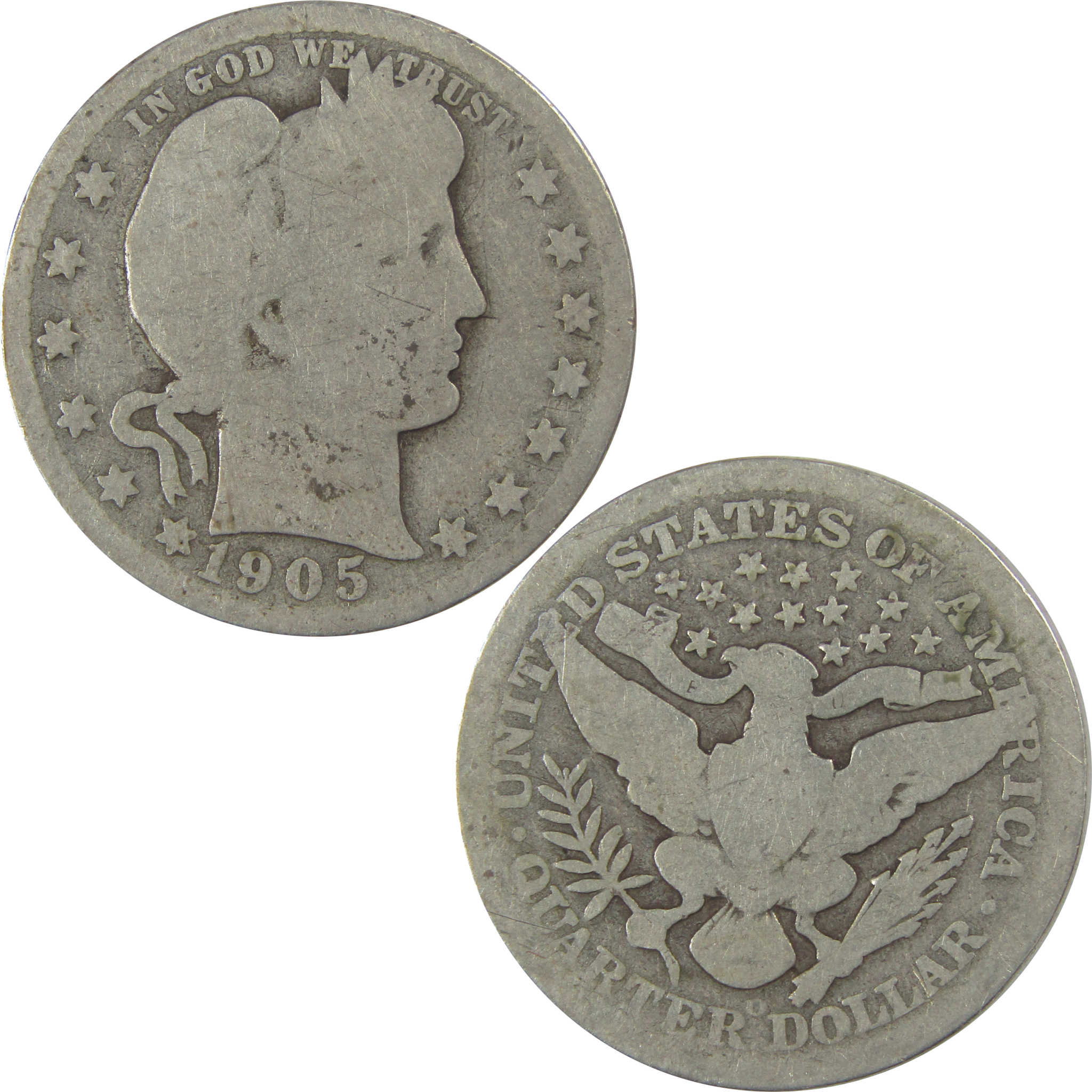 1905 O Barber Quarter G Good Silver 25c Coin SKU:I21824