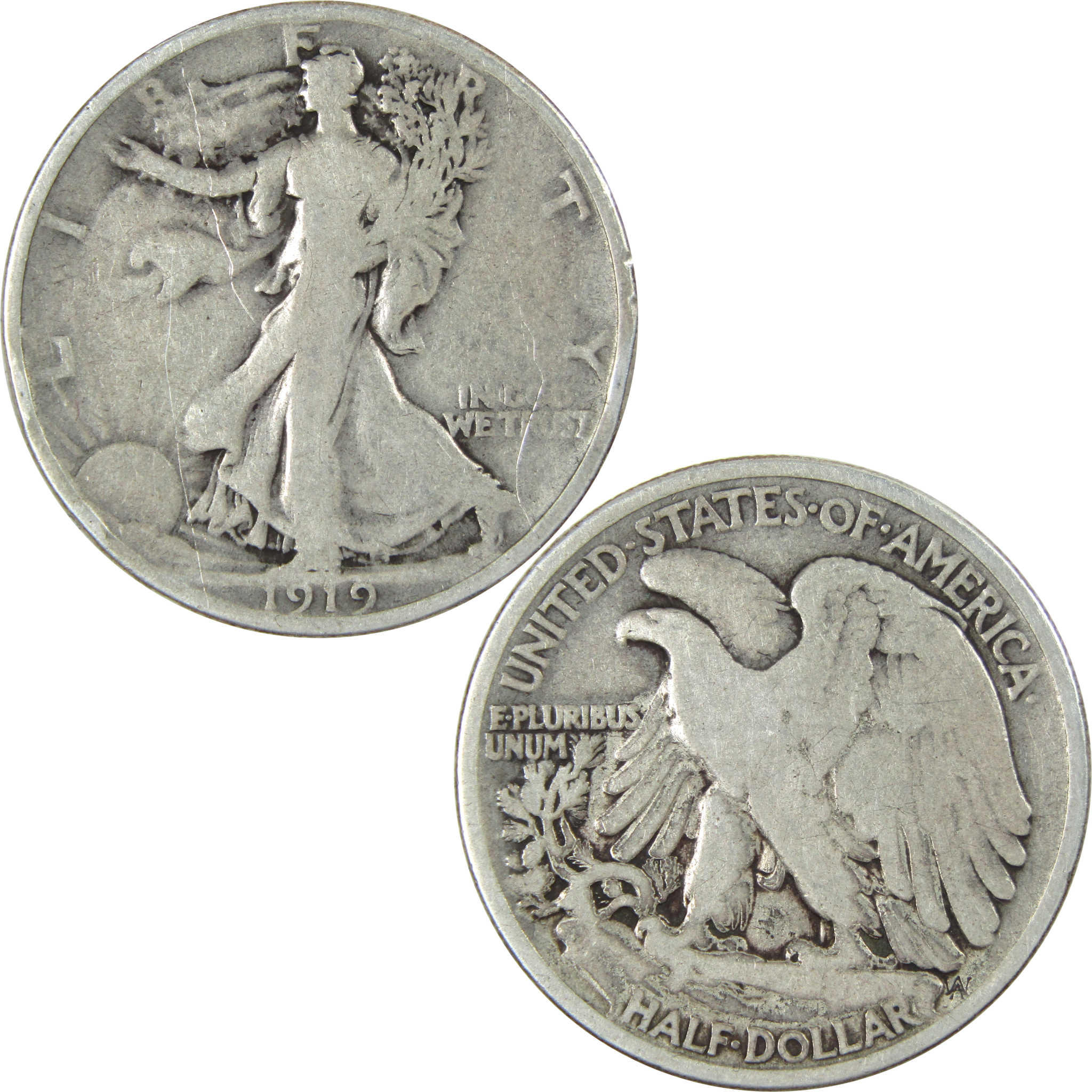 1919 Liberty Walking Half Dollar VG Details Silver SKU:I13712