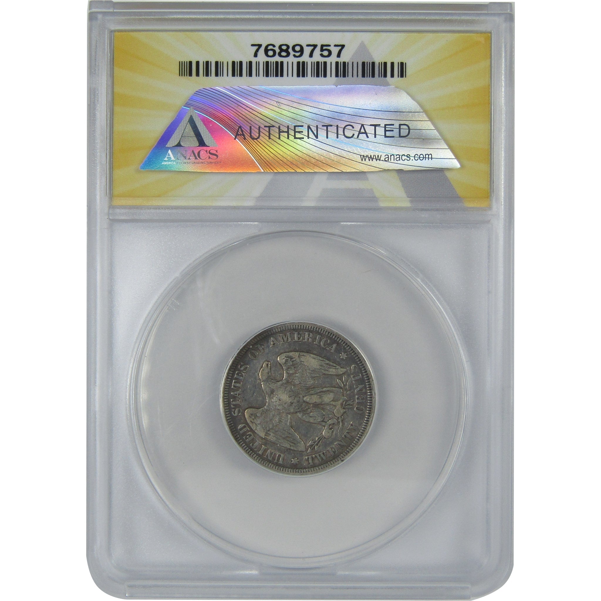 1875 S Seated Liberty Twenty Cent F 15 Details ANACS Silver SKU:I16151