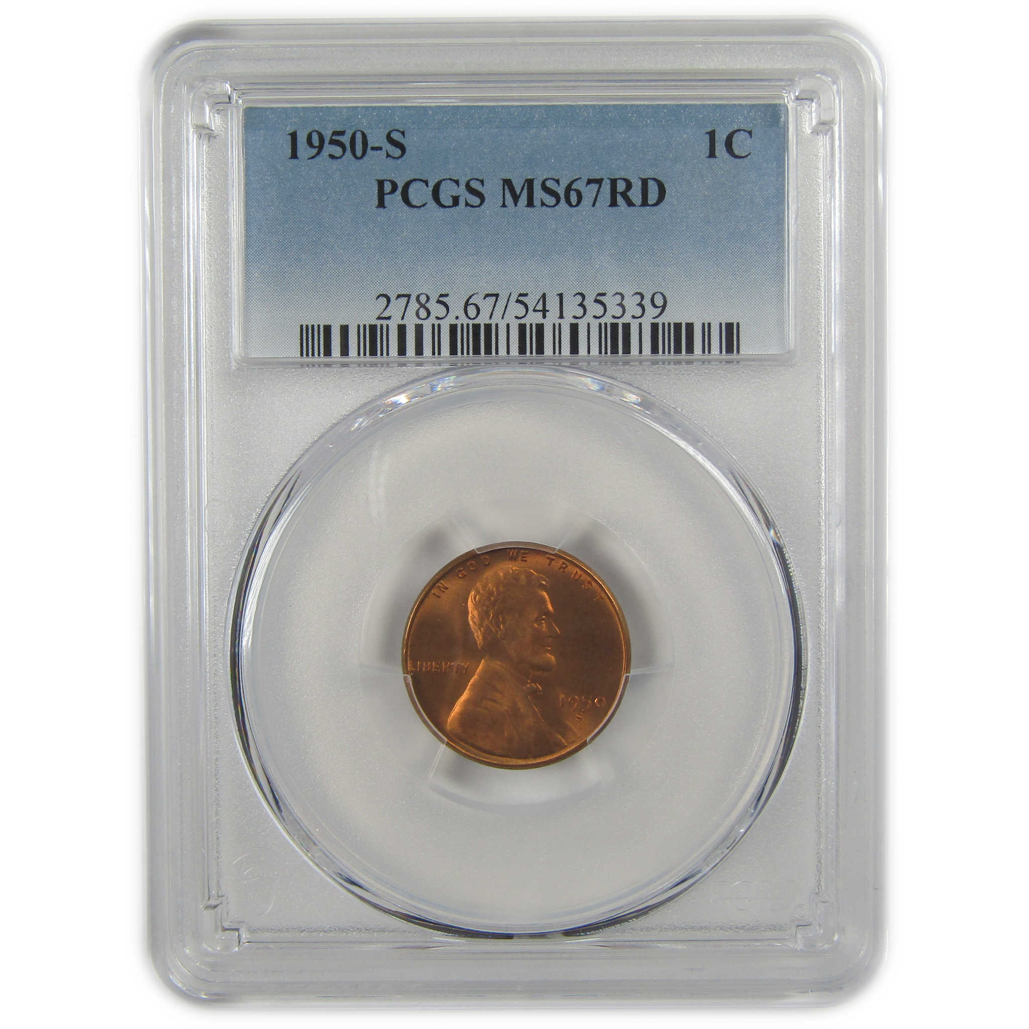 1950 S Lincoln Wheat Cent MS 67 RD PCGS Penny Uncirculated SKU:I22406