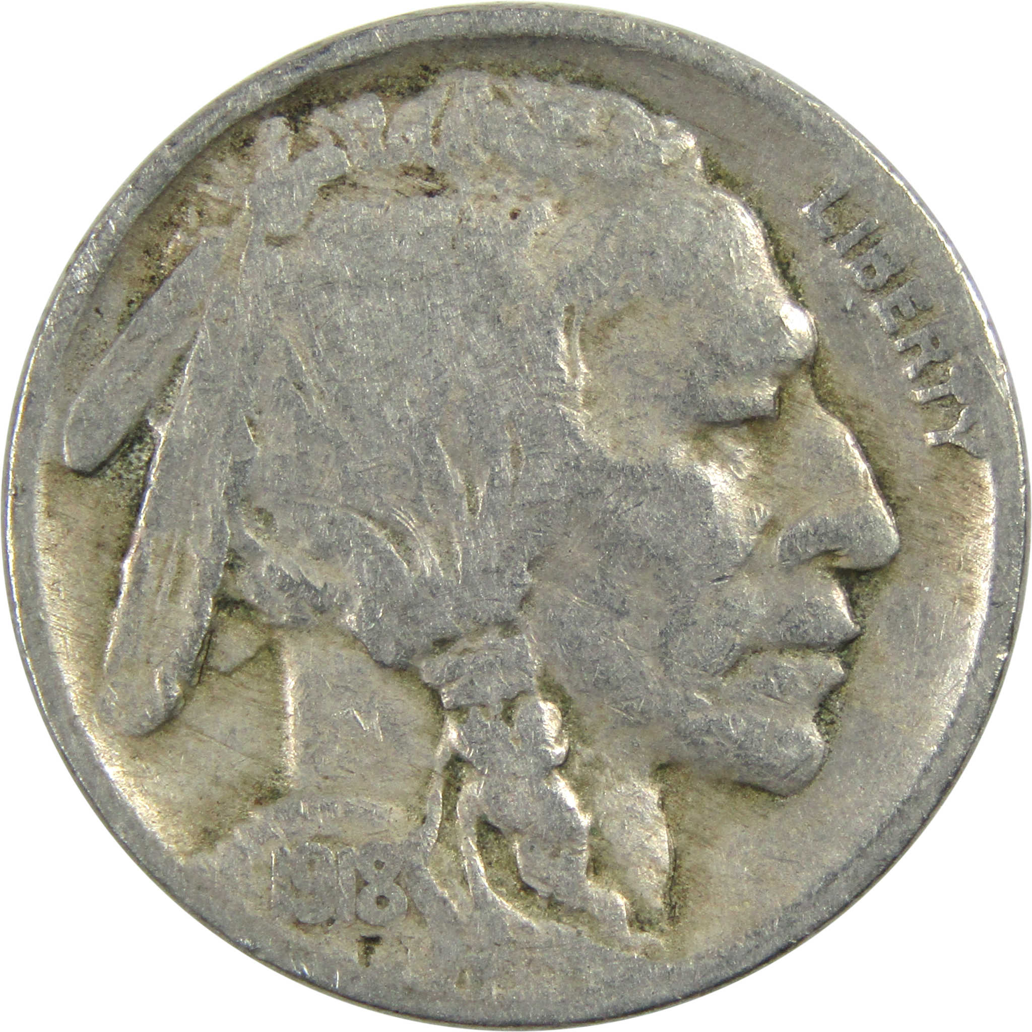 1918 Indian Head Buffalo Nickel VG Very Good 5c Coin SKU:I13006