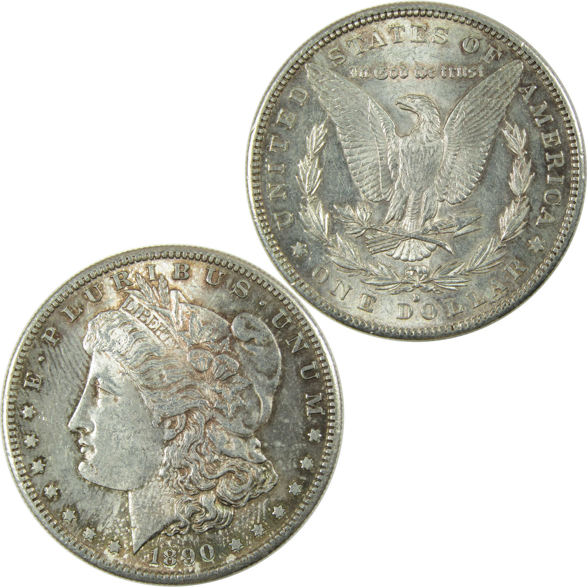 1890 S Morgan Silver Dollar Borderline Uncirculated $1 Coin