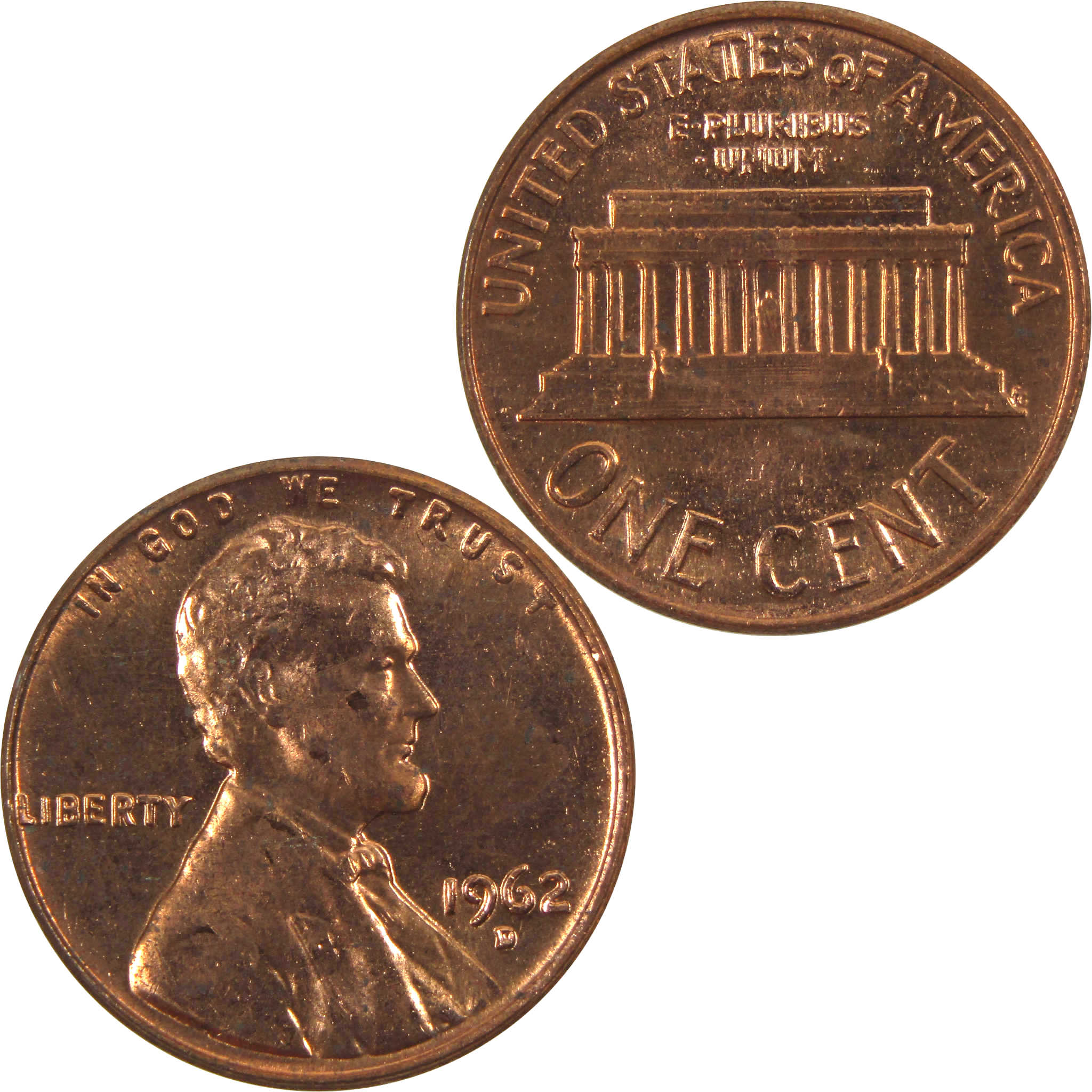 1962 D Lincoln Memorial Cent BU Uncirculated Penny 1c Coin
