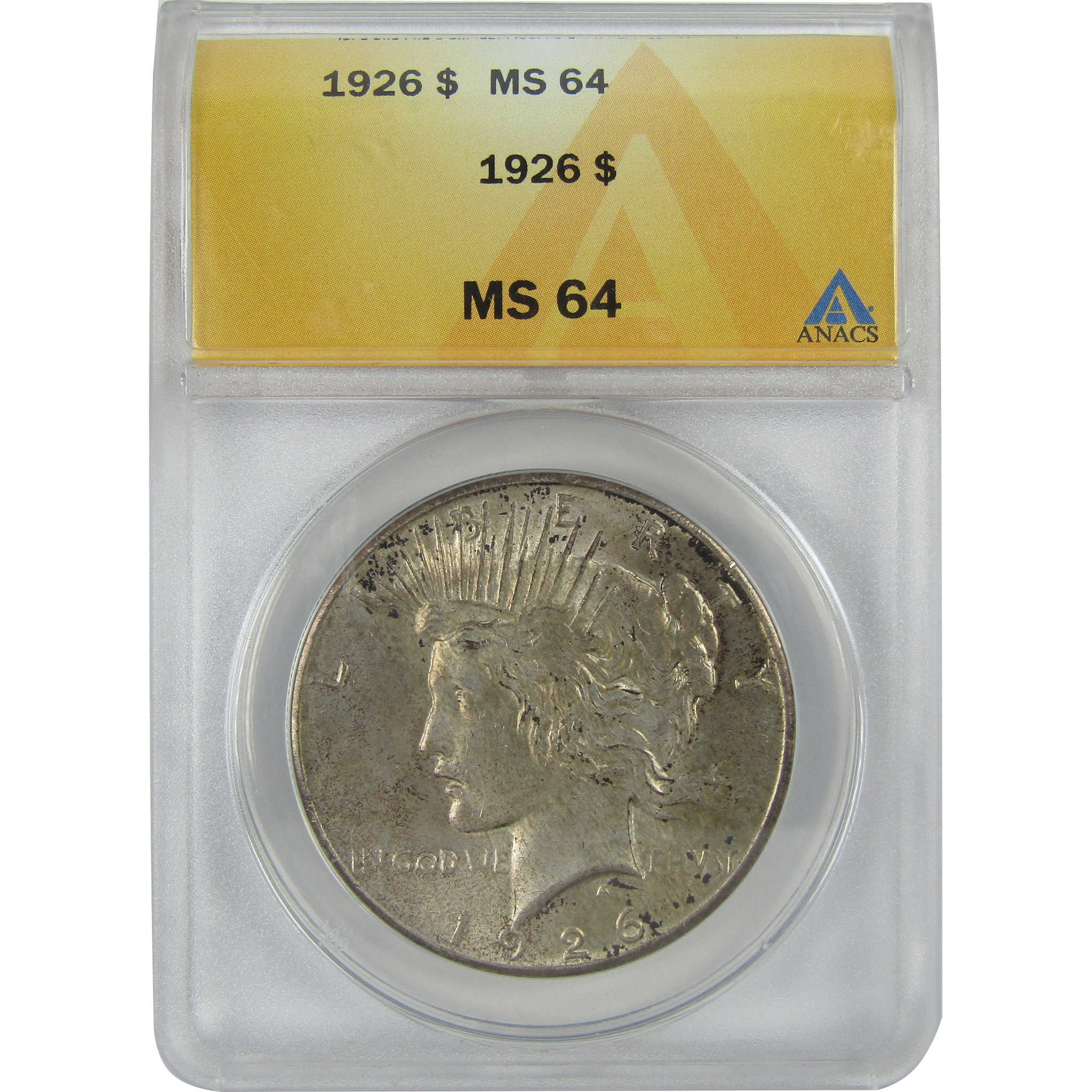 1926 Peace Dollar MS 64 ANACS Silver $1 Uncirculated Coin SKU:I16390