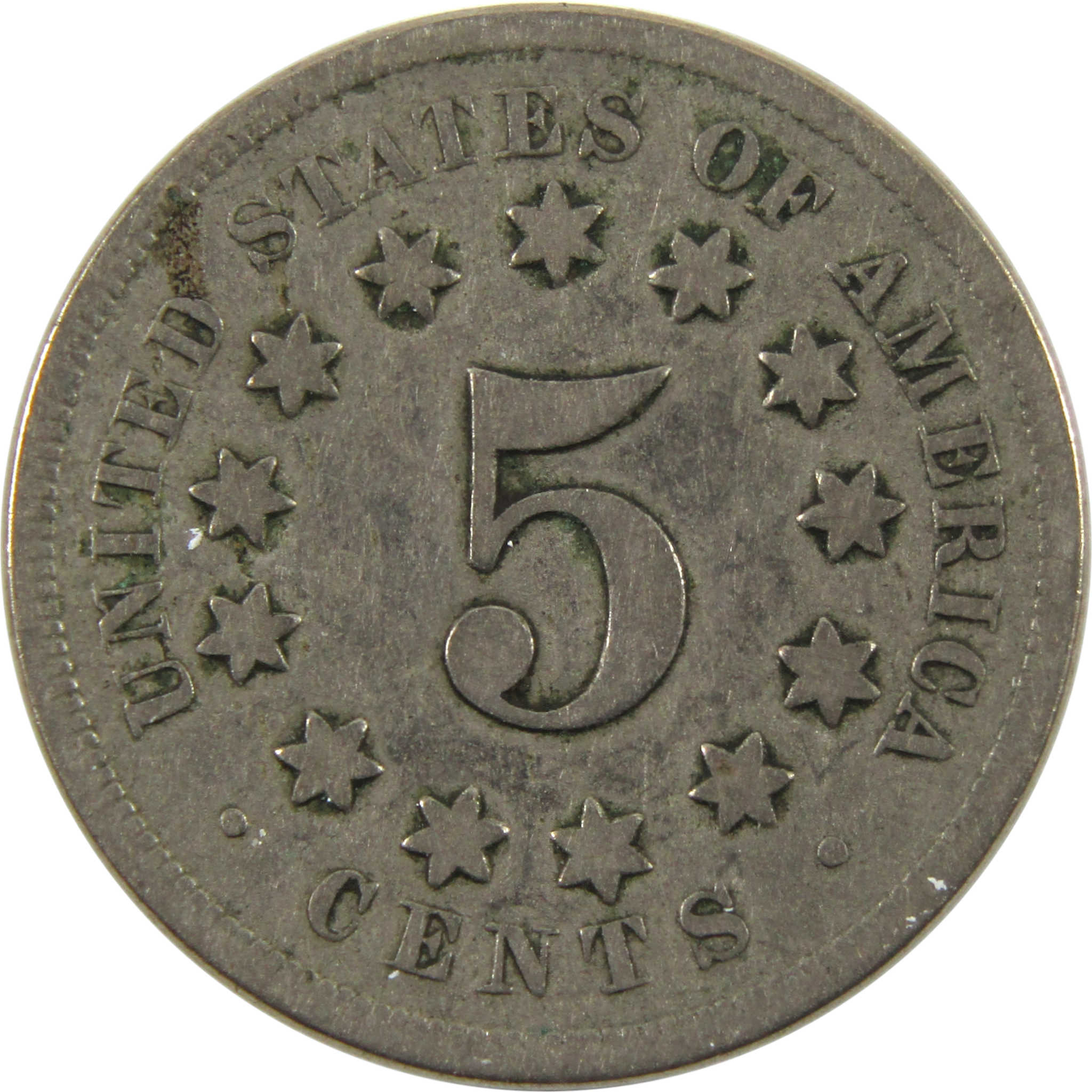 1867 Rays Shield Nickel VG Very Good 5c Coin SKU:I10222