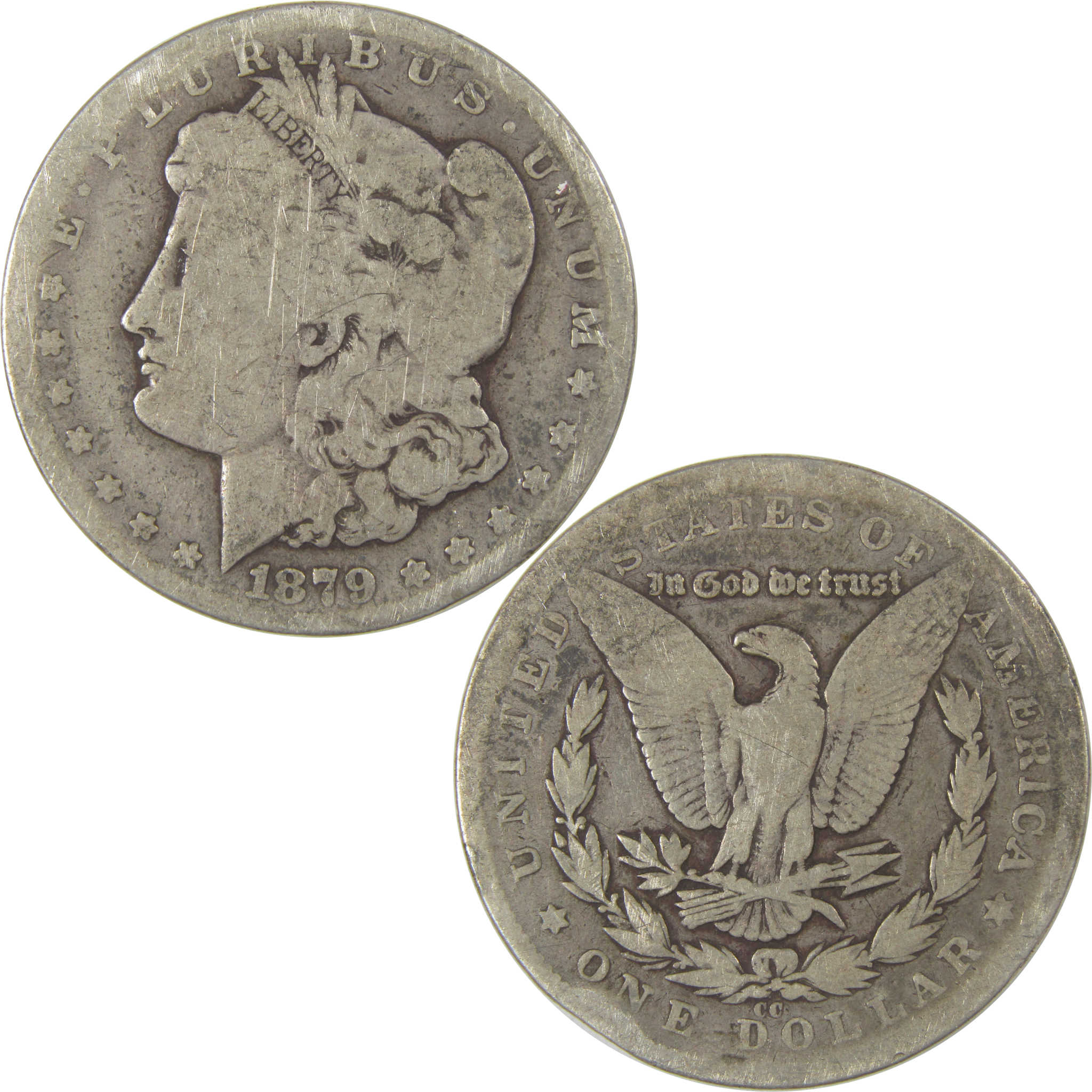 1879 CC Morgan Dollar G Good Silver $1 Coin SKU:I22722 - Morgan coin - Morgan silver dollar - Morgan silver dollar for sale - Profile Coins &amp; Collectibles