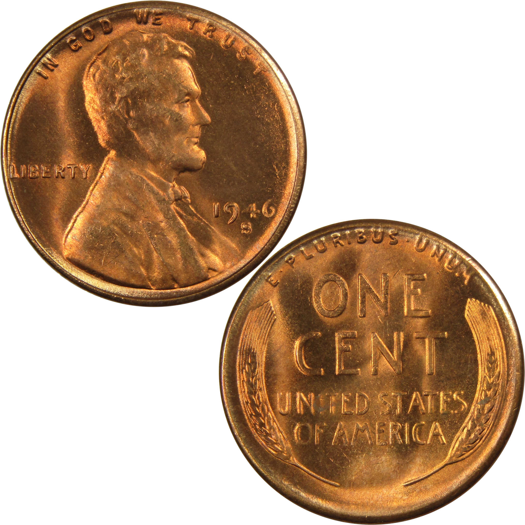 1946 S Lincoln Wheat Cent Uncirculated Mint State Penny 1c Coin