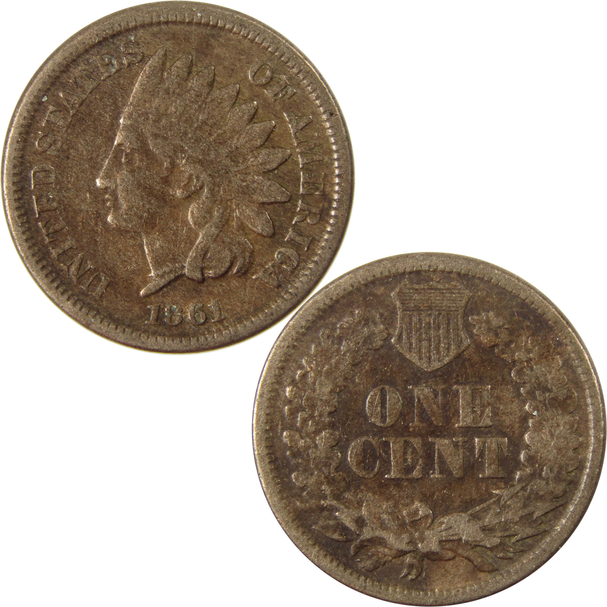 1861 Indian Head Cent VF Very Fine Penny 1c Coin SKU:CP1253
