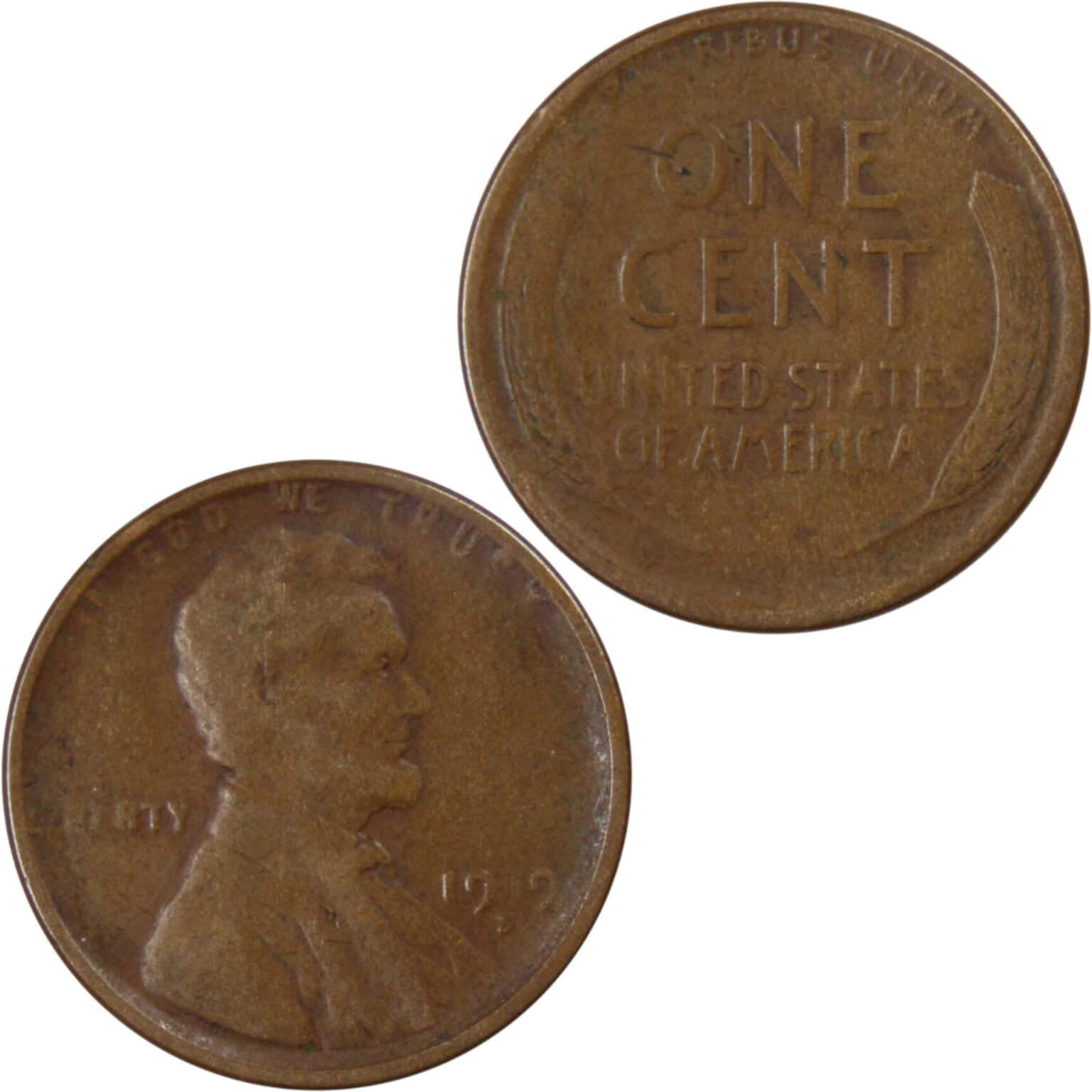 1919 S Lincoln Wheat Cent VG Very Good Penny 1c Coin Collectible