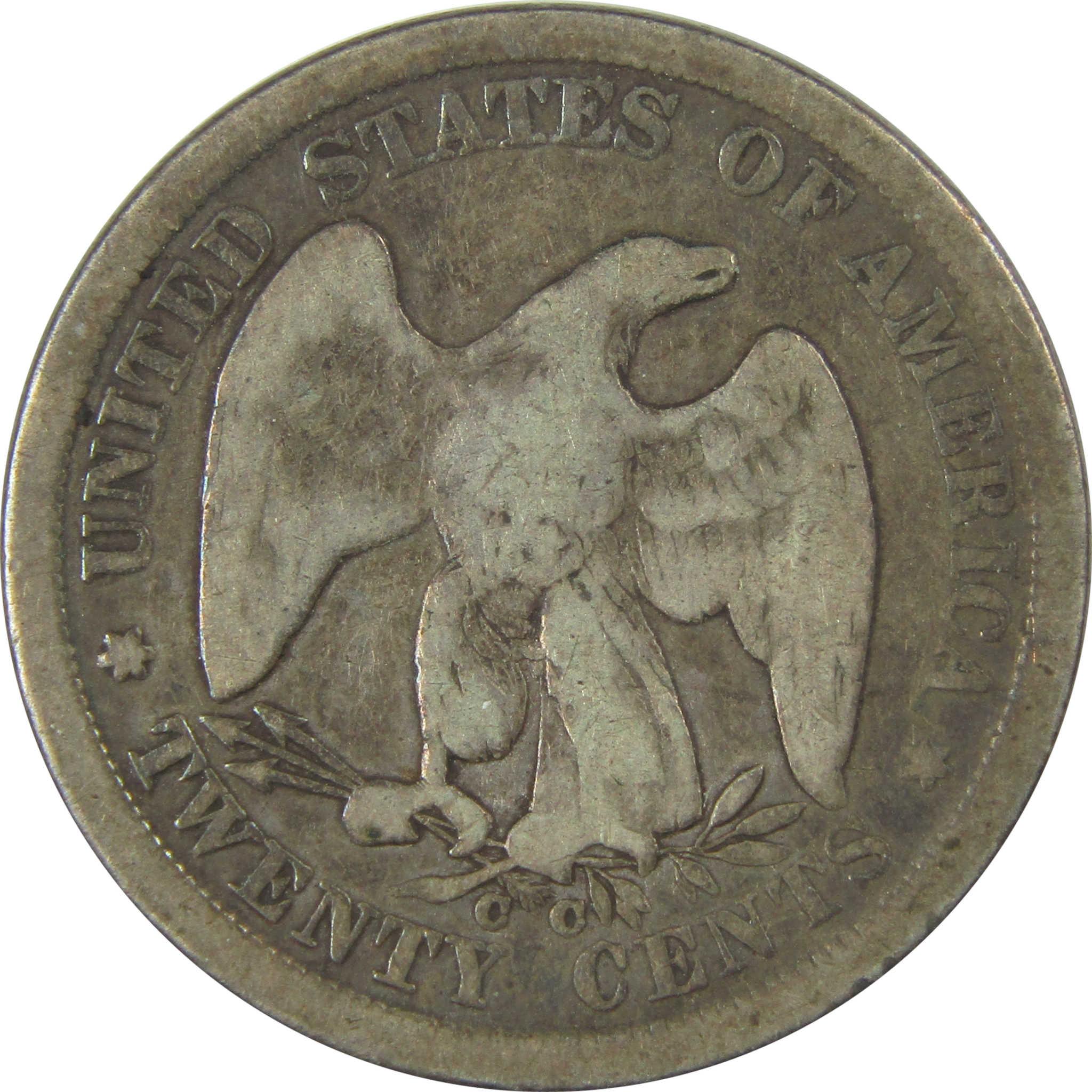 1875 CC Seated Liberty Silver Twenty Cent VG Very Good SKU:I24202