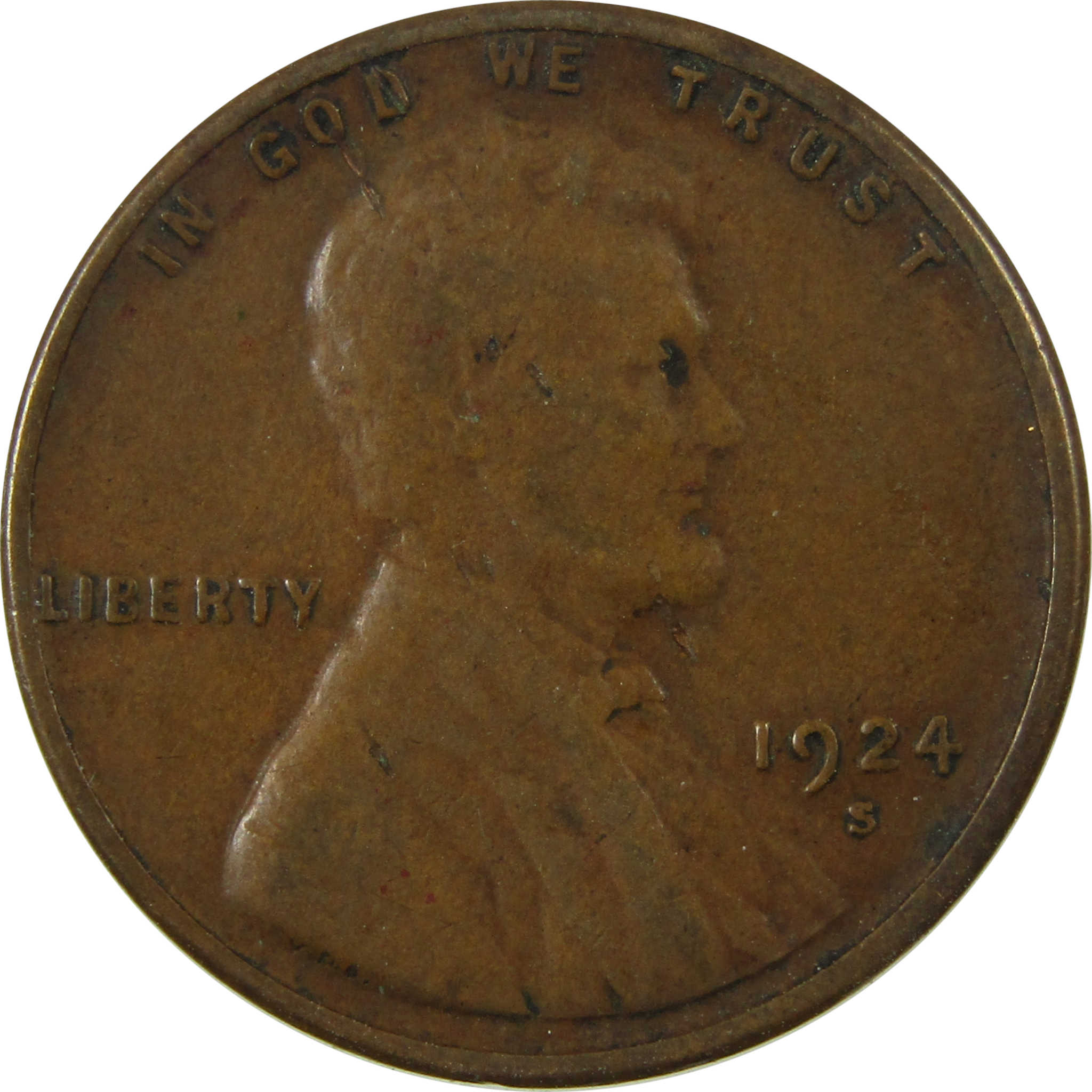 1924 S Lincoln Wheat Cent VG Very Good Penny 1c Coin SKU:I25740
