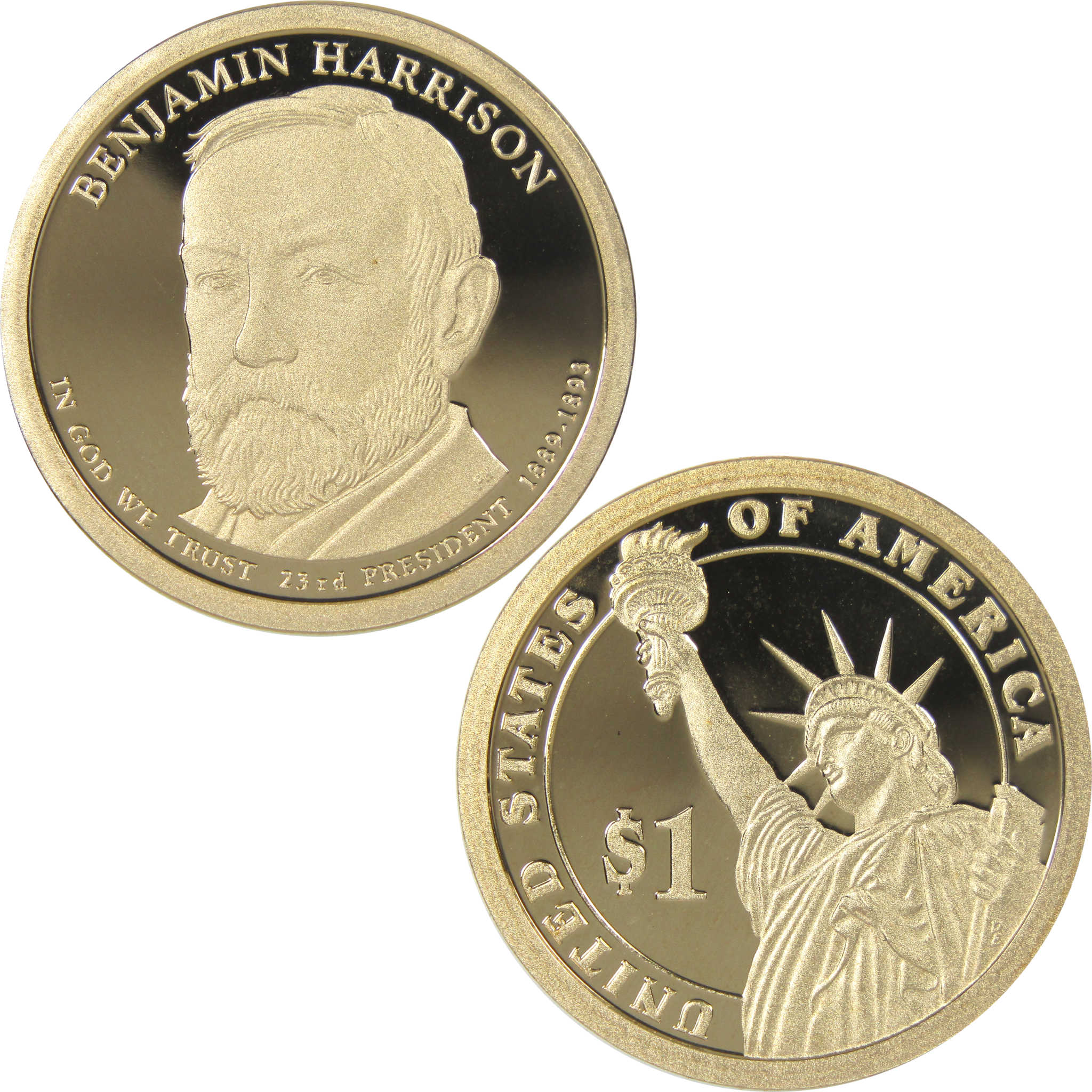 2012 S Benjamin Harrison Presidential Dollar Choice Proof $1 Coin