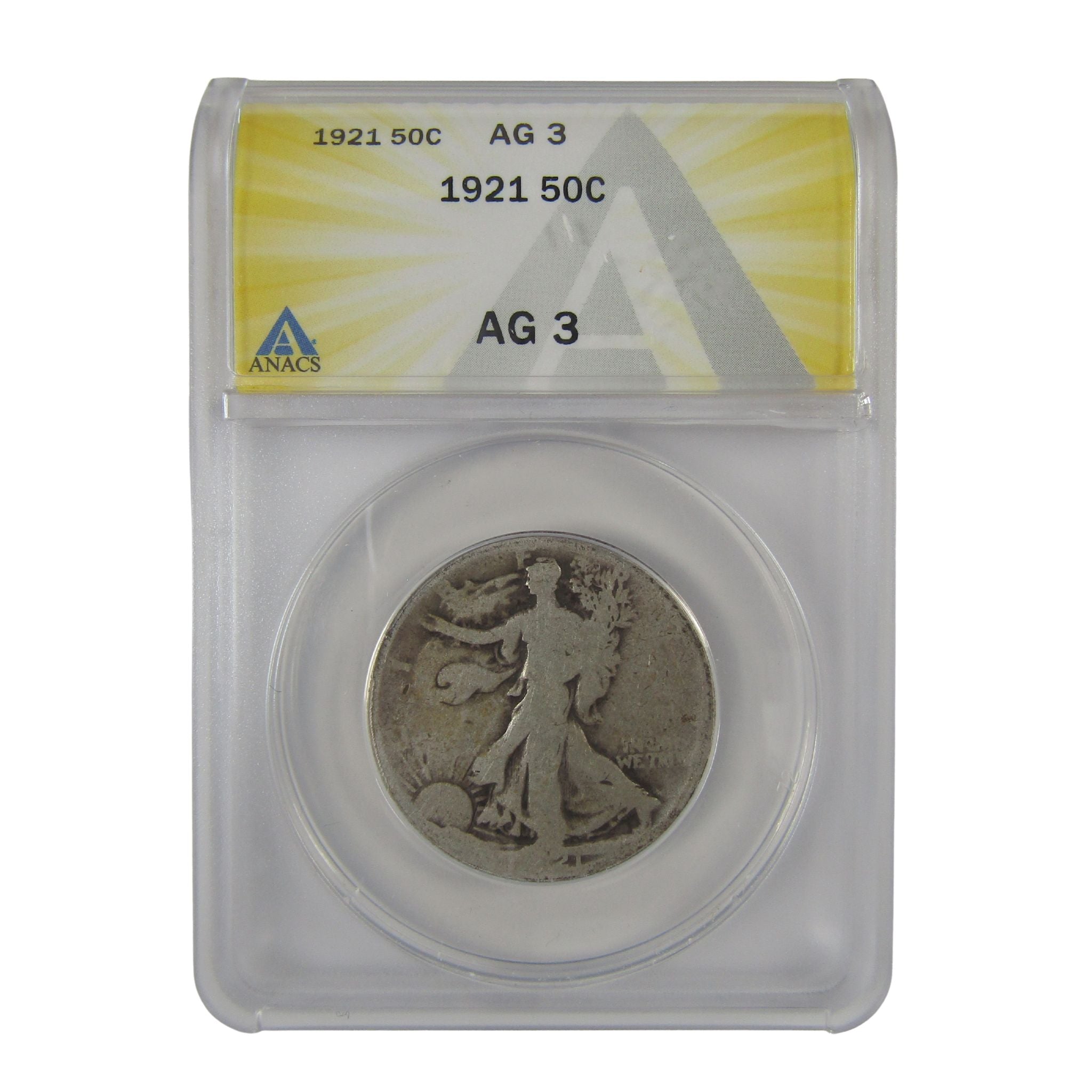 1921 Liberty Walking Half Dollar AG 3 ANACS Silver 50c Coin SKU:I23035