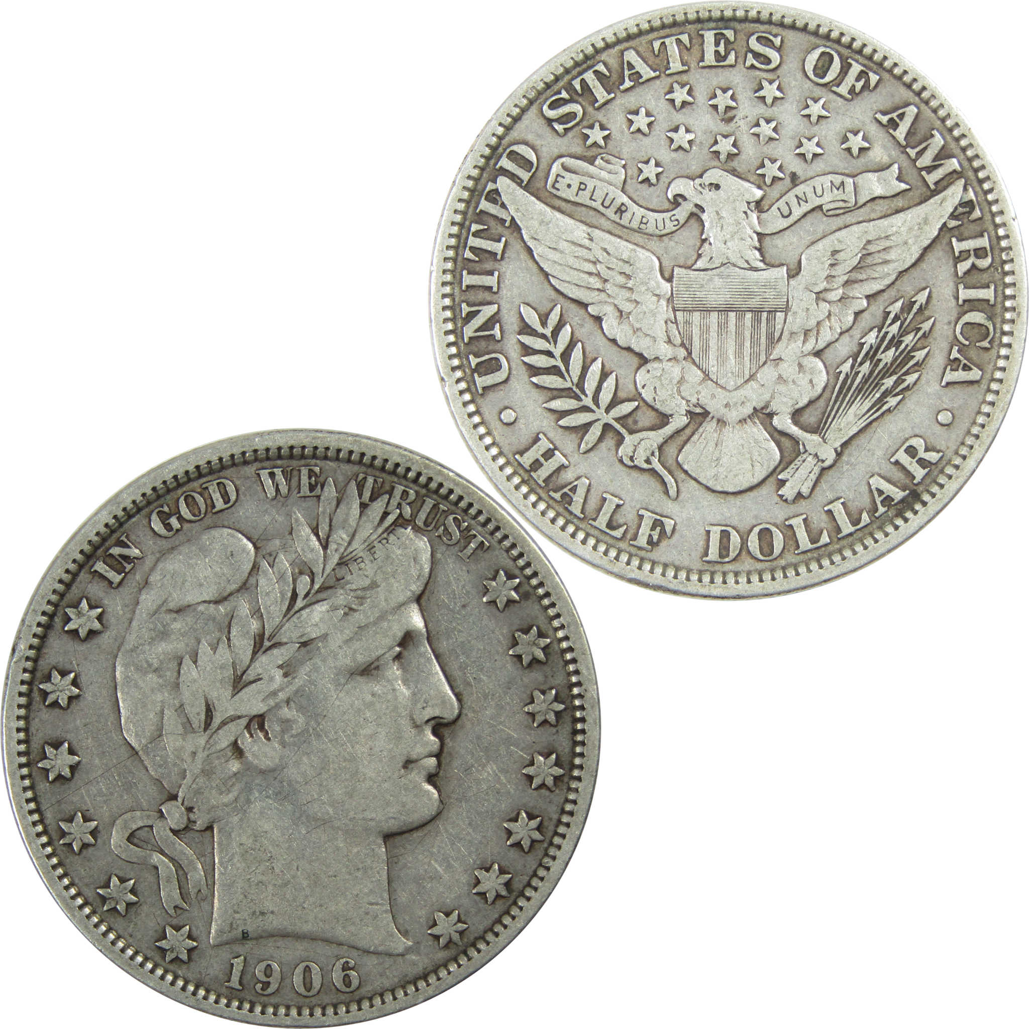 1906 Barber Half Dollar VF Very Fine Silver 50c Coin SKU:I13448