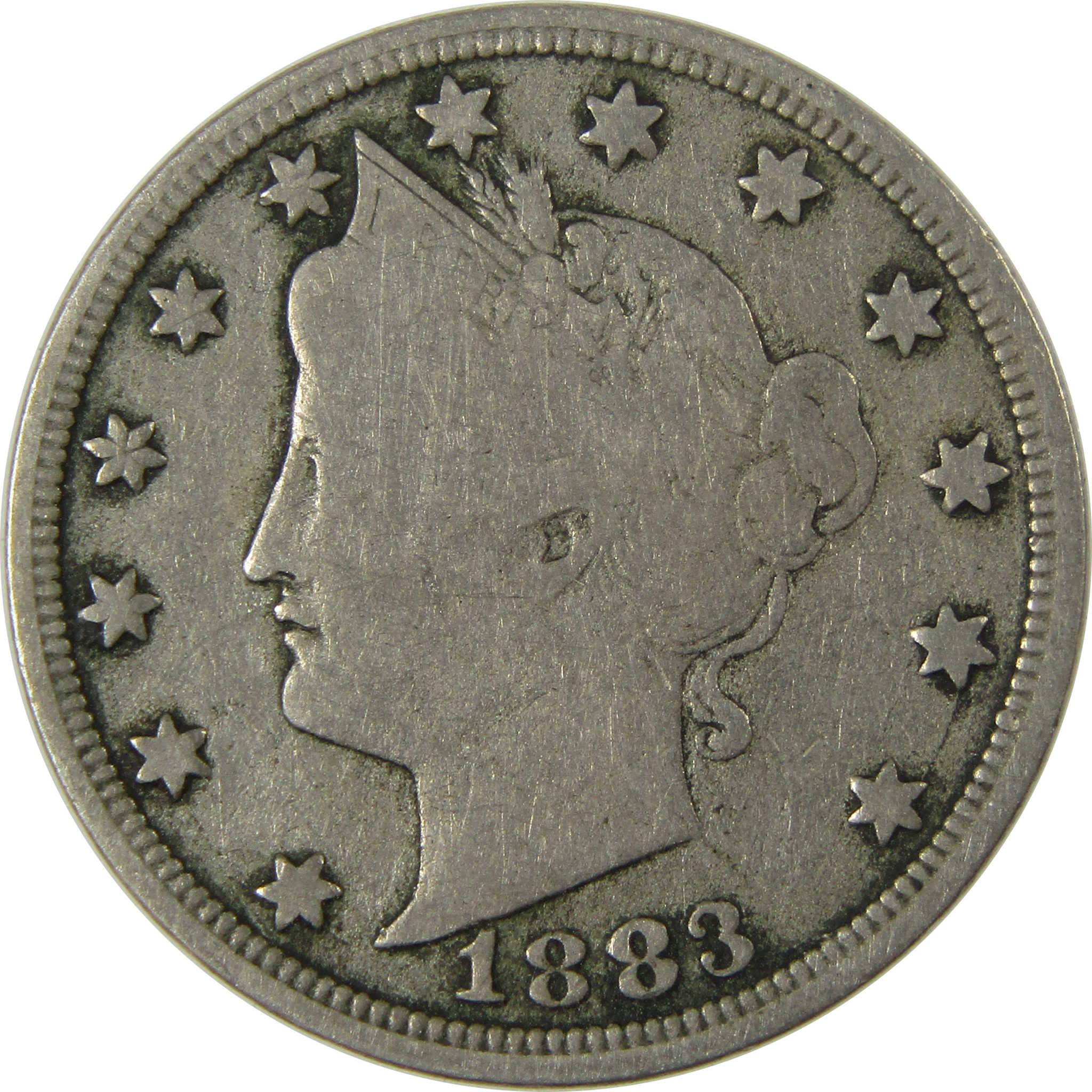 1883 No Cents Liberty Head V Nickel VG Very Good 5c Coin SKU:I26527