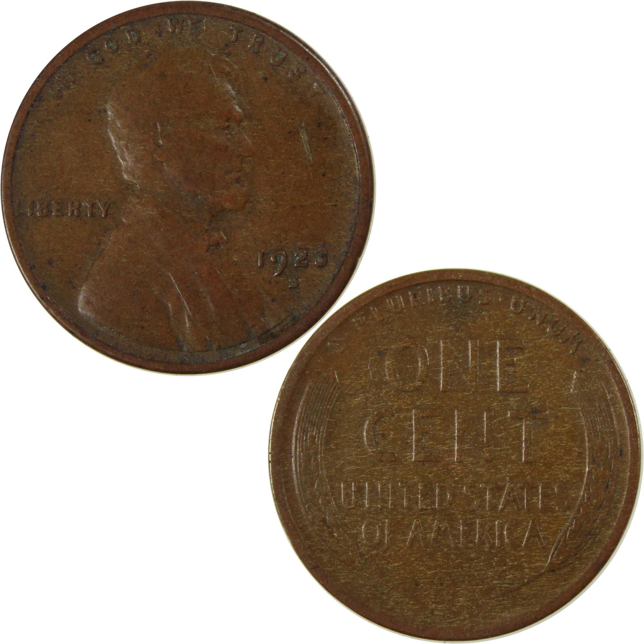 1923 S Lincoln Wheat Cent VF Very Fine Penny 1c Coin SKU:I26658