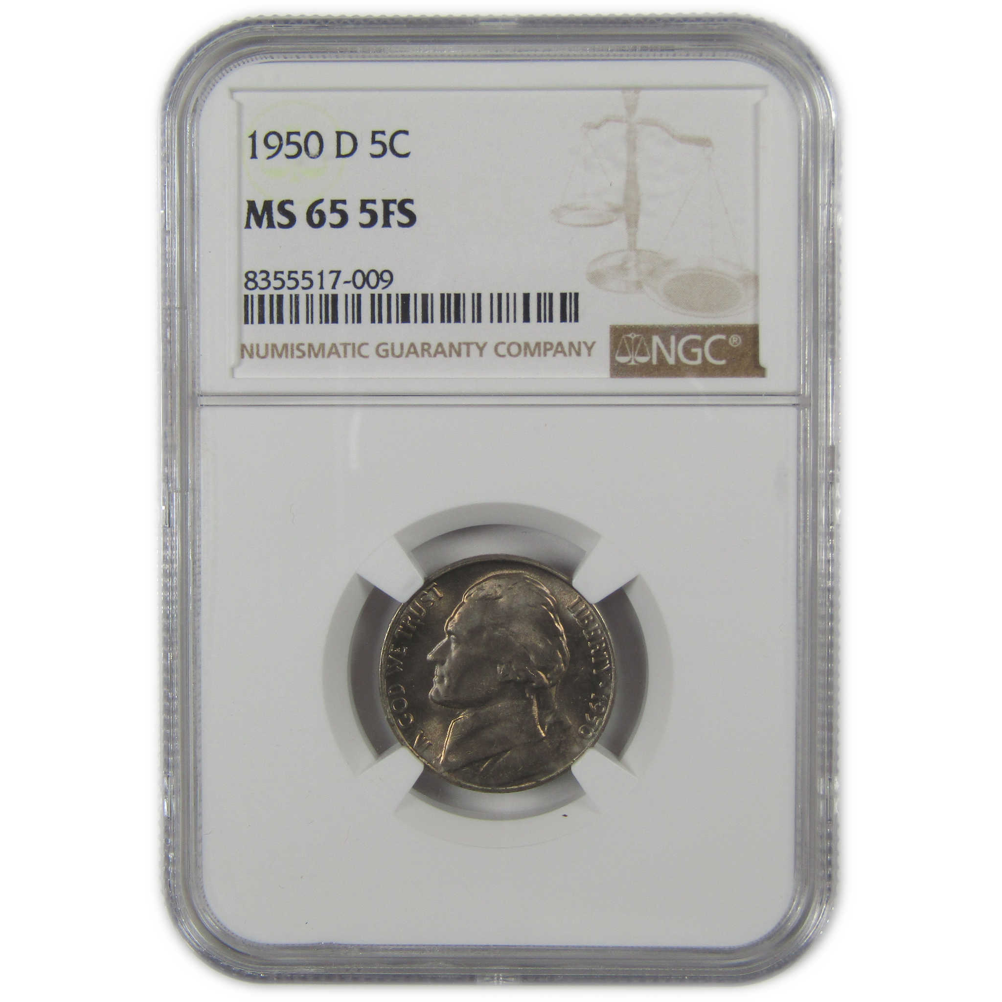 1950 D Jefferson Nickel MS 65 5FS NGC Uncirculated 5c Coin SKU:I23943