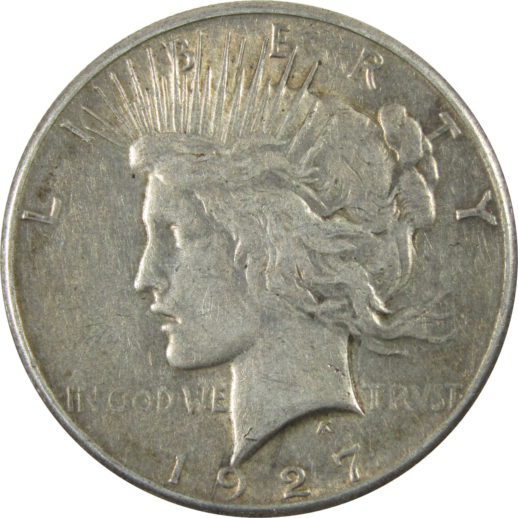 1927 Peace Dollar VF Very Fine Silver $1 Coin SKU:I14822