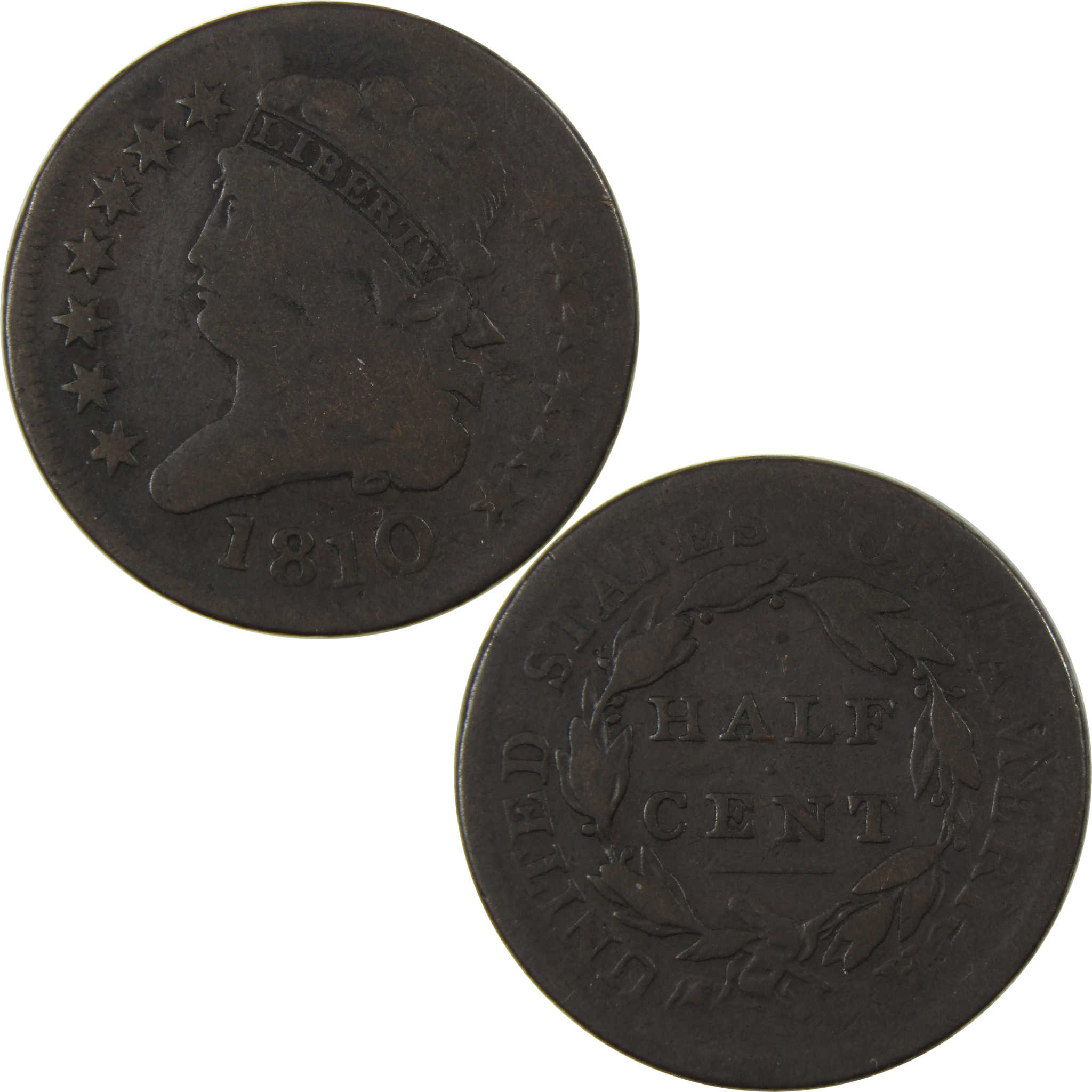 1810 Classic Head Half Cent VG Very Good Copper SKU:I23925