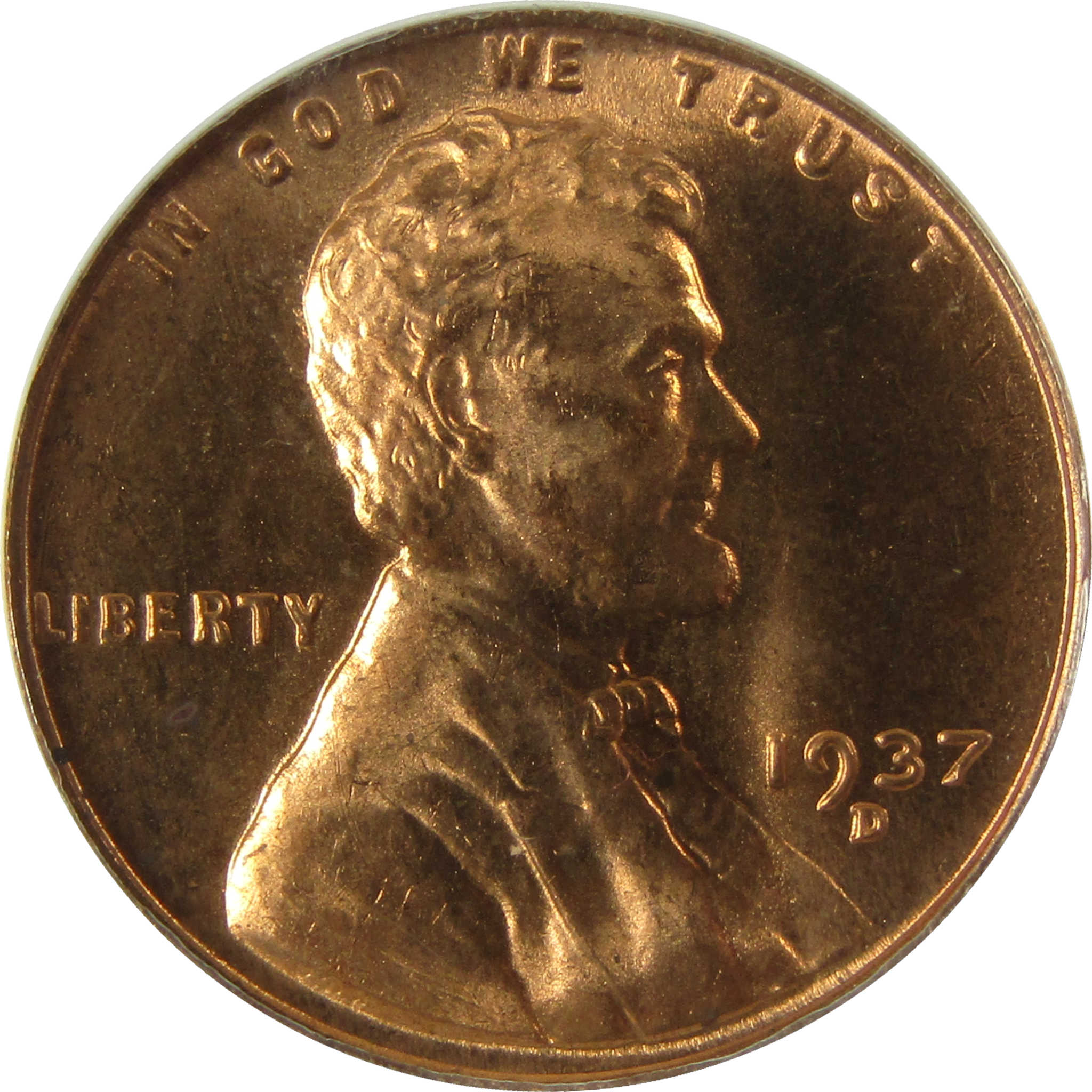 1937 D Lincoln Wheat Cent MS 65 RD ANACS Penny 1c Coin SKU:I28422