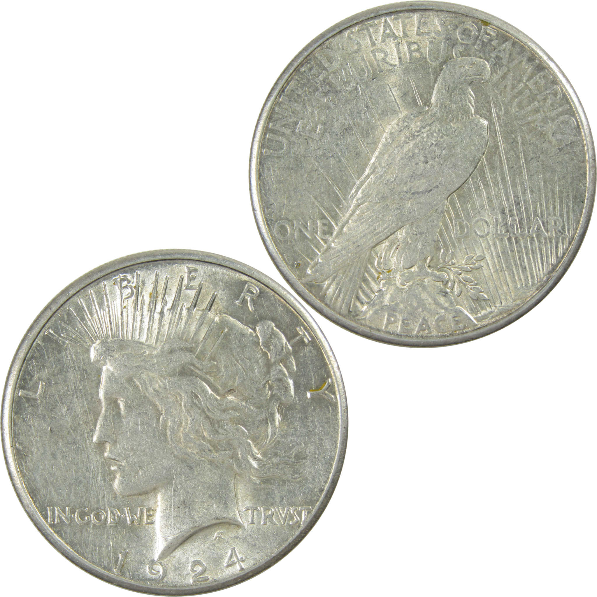 1924 S Peace Dollar AU About Uncirculated Silver $1 Coin SKU:I13684