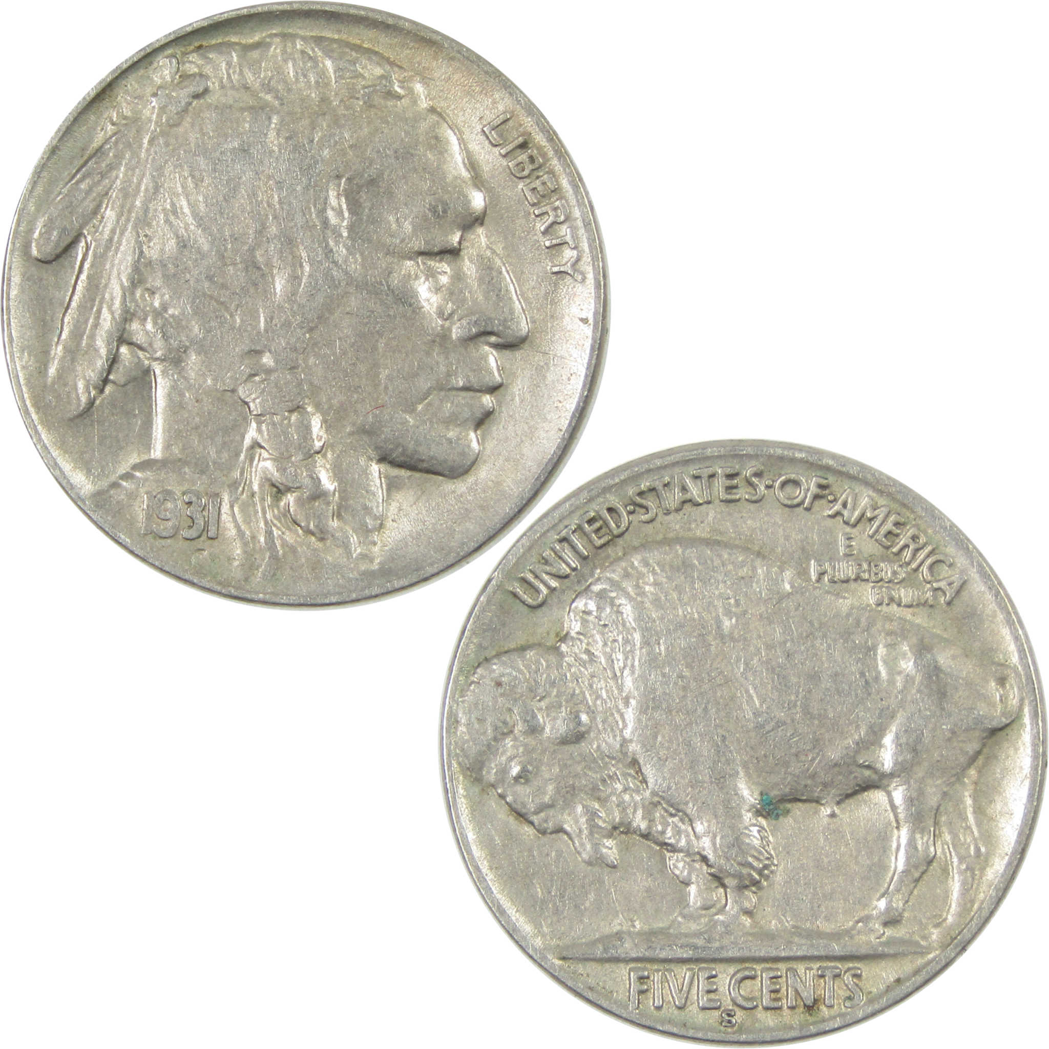 1931 S Indian Head Buffalo Nickel VF Very Fine 5c Coin SKU:I15160