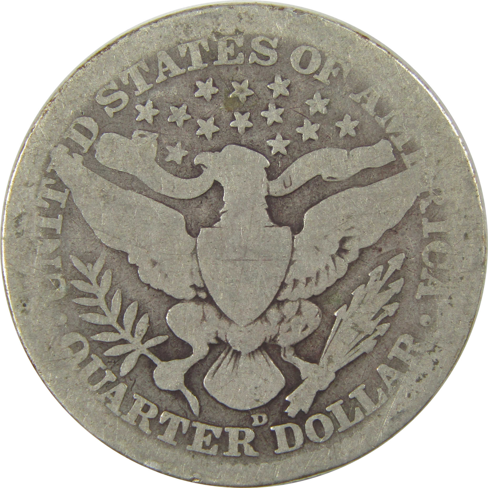 1911 D Barber Quarter AG About Good Silver 25c Coin SKU:I21836