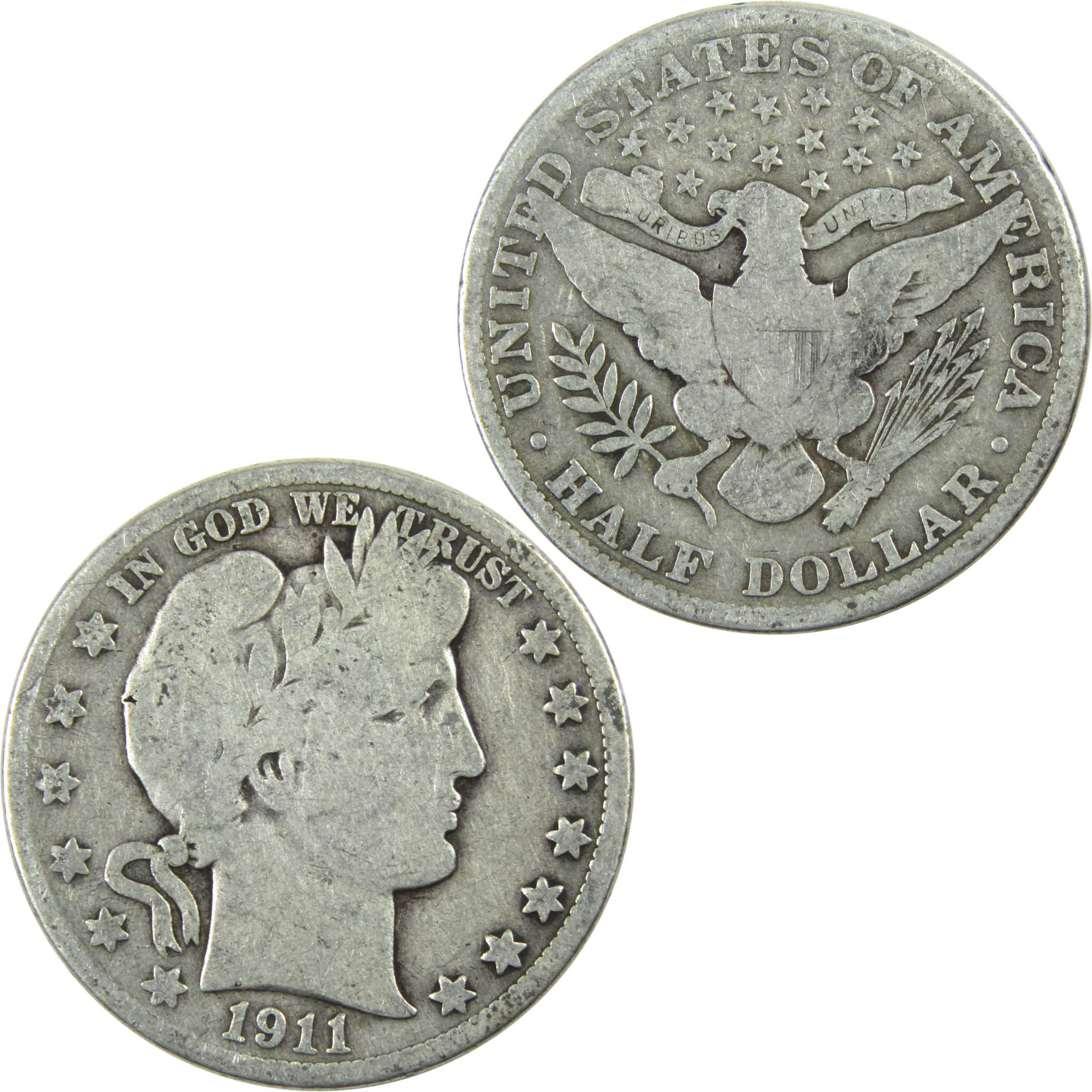 1911 Barber Half Dollar G Good Silver 50c Coin SKU:I13293