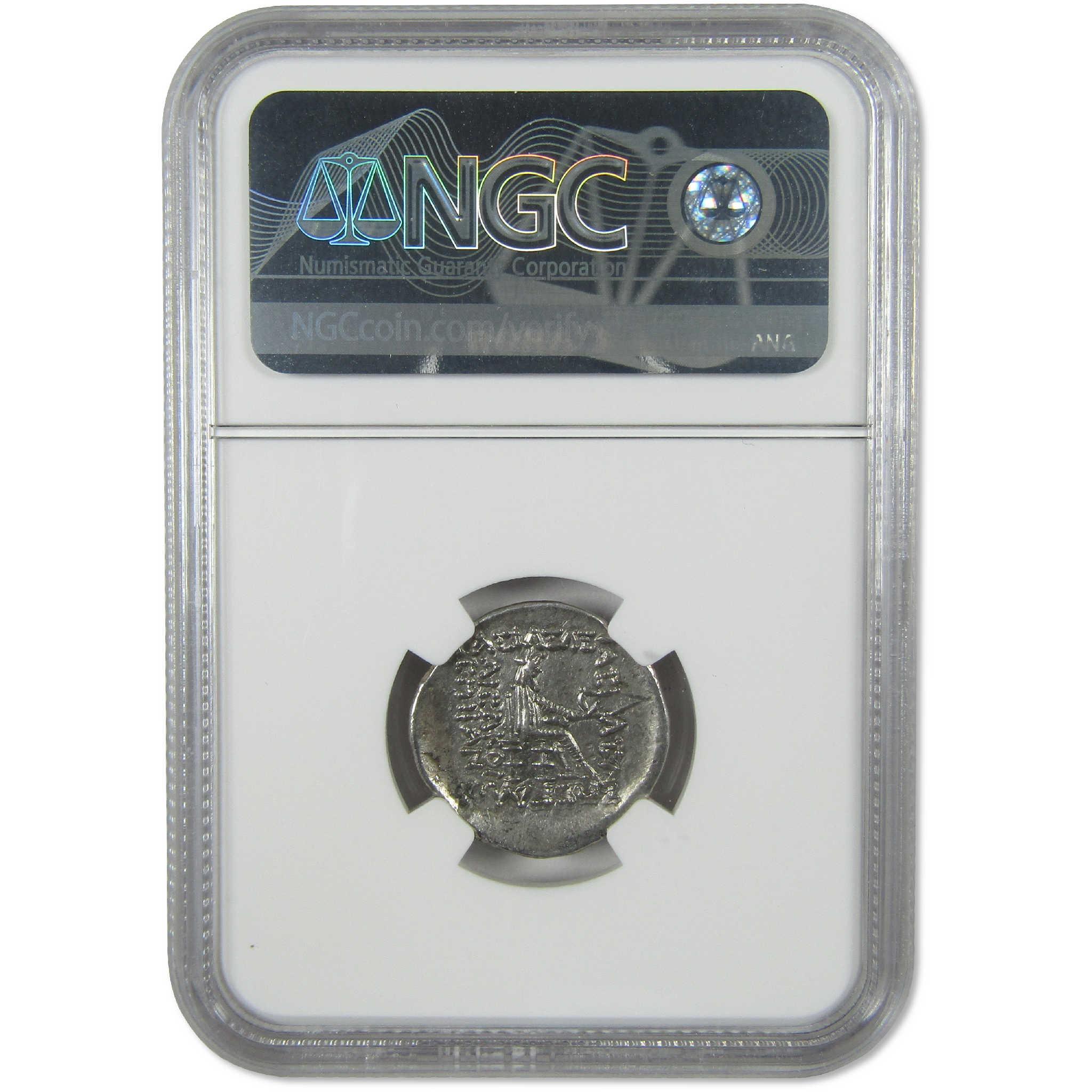 121-91 BC Mithradates II Parthian Kingdom Silver Drachm XF NGC Ancient