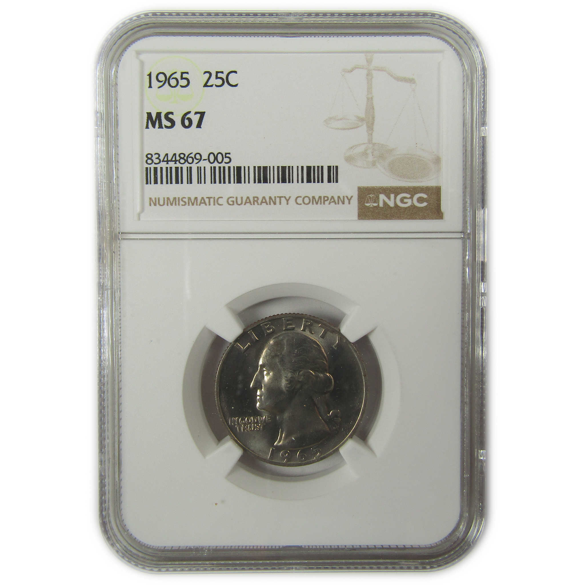 1965 Washington Quarter MS 67 NGC Clad Uncirculated SKU:I20532