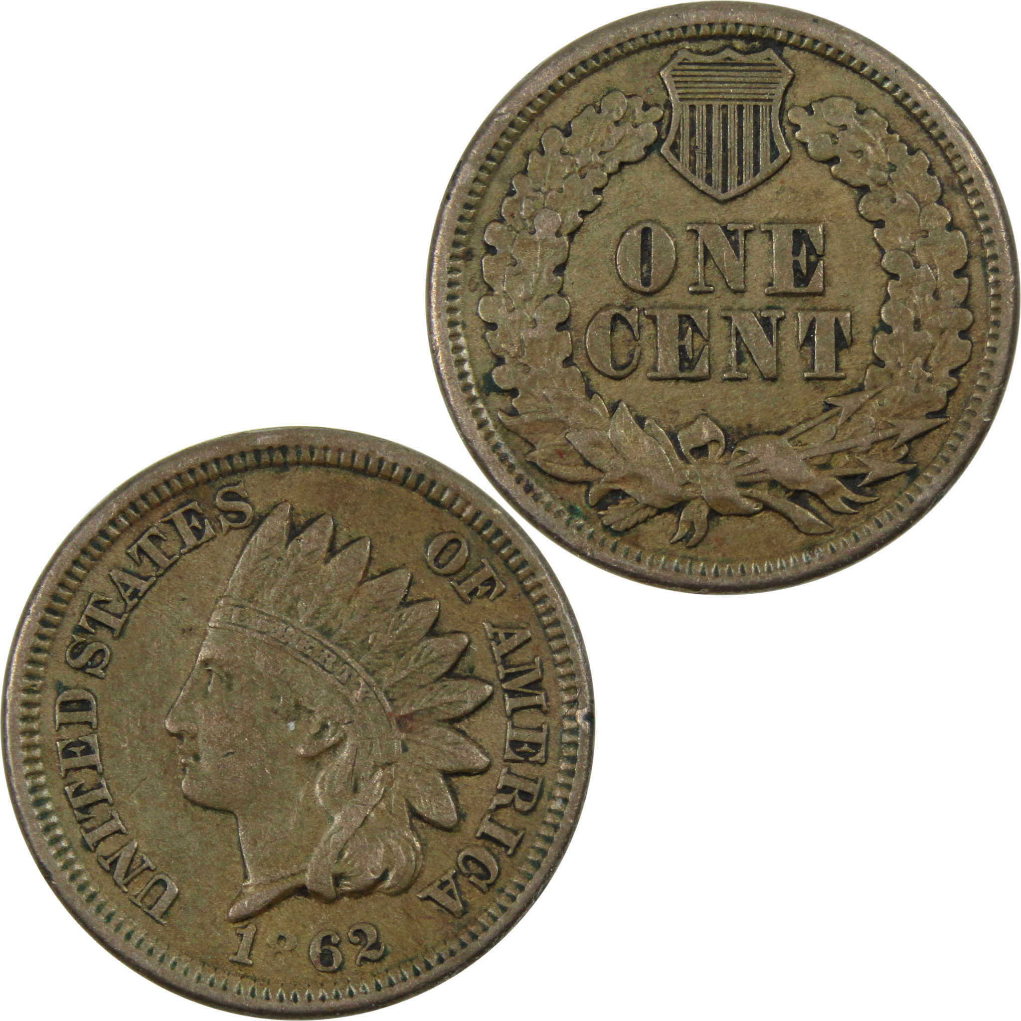 1862 Indian Head Cent XF EF Extremely Fine Copper-Nickel 1c SKU:I12438