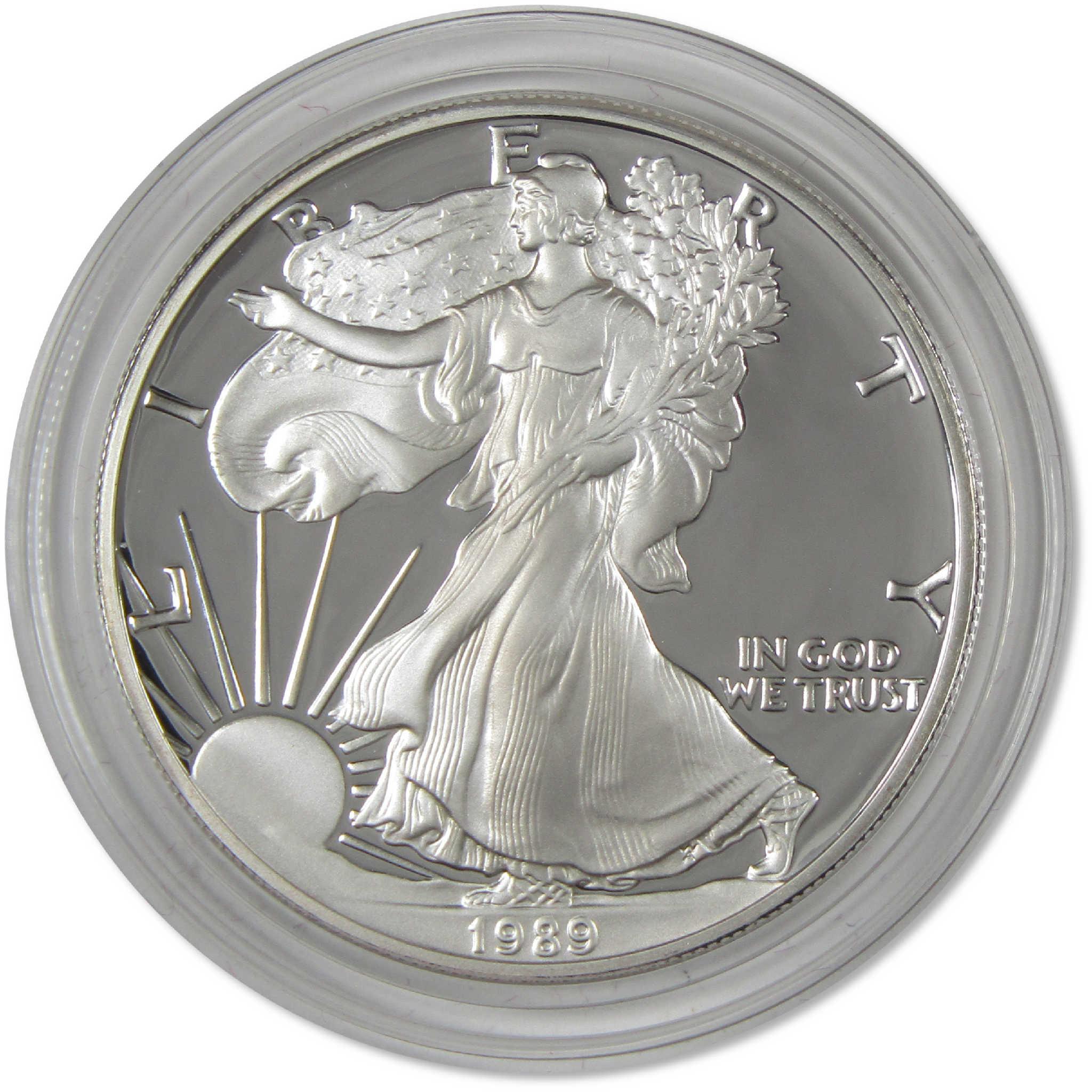 1989 S American Silver Eagle Bullion Proof $1 Coin Collectible OGP COA