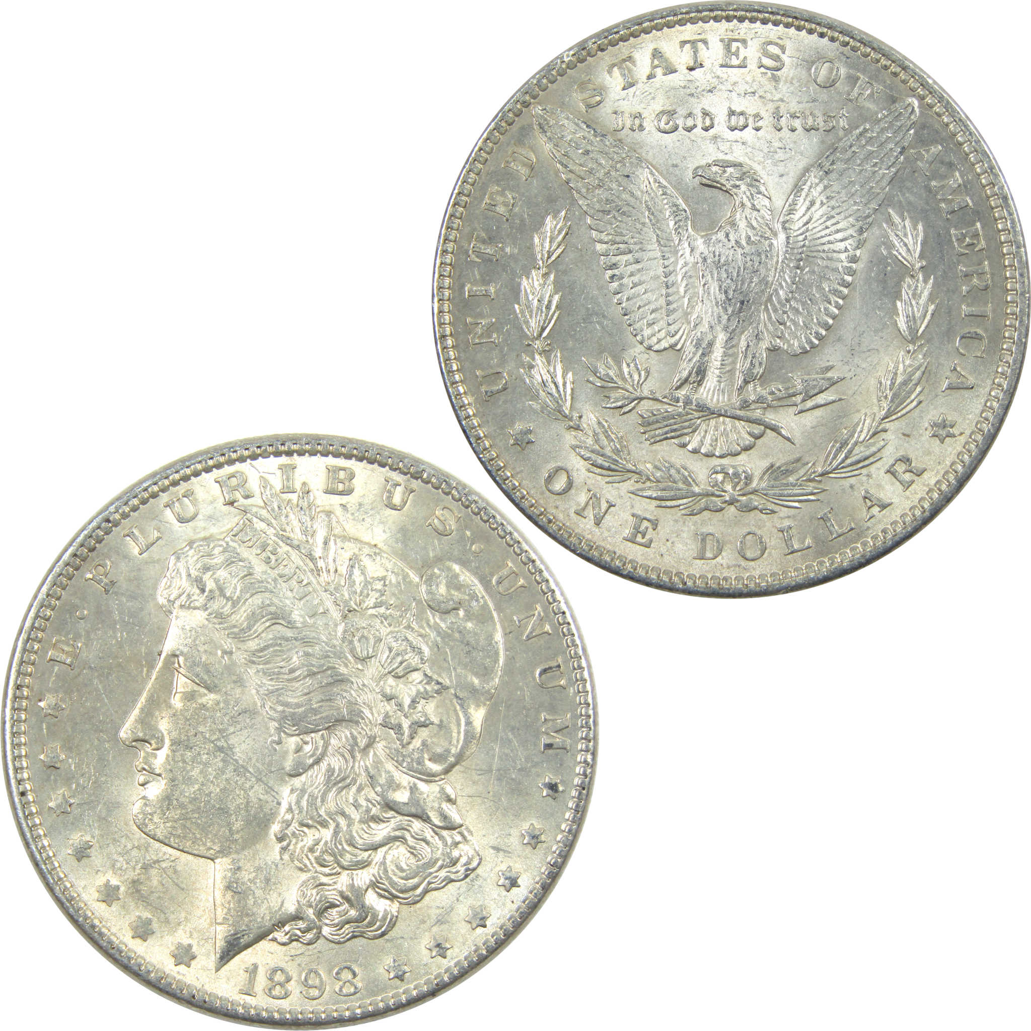 1898 Morgan Dollar AU About Uncirculated Silver $1 Coin SKU:I15416 - Morgan coin - Morgan silver dollar - Morgan silver dollar for sale - Profile Coins &amp; Collectibles