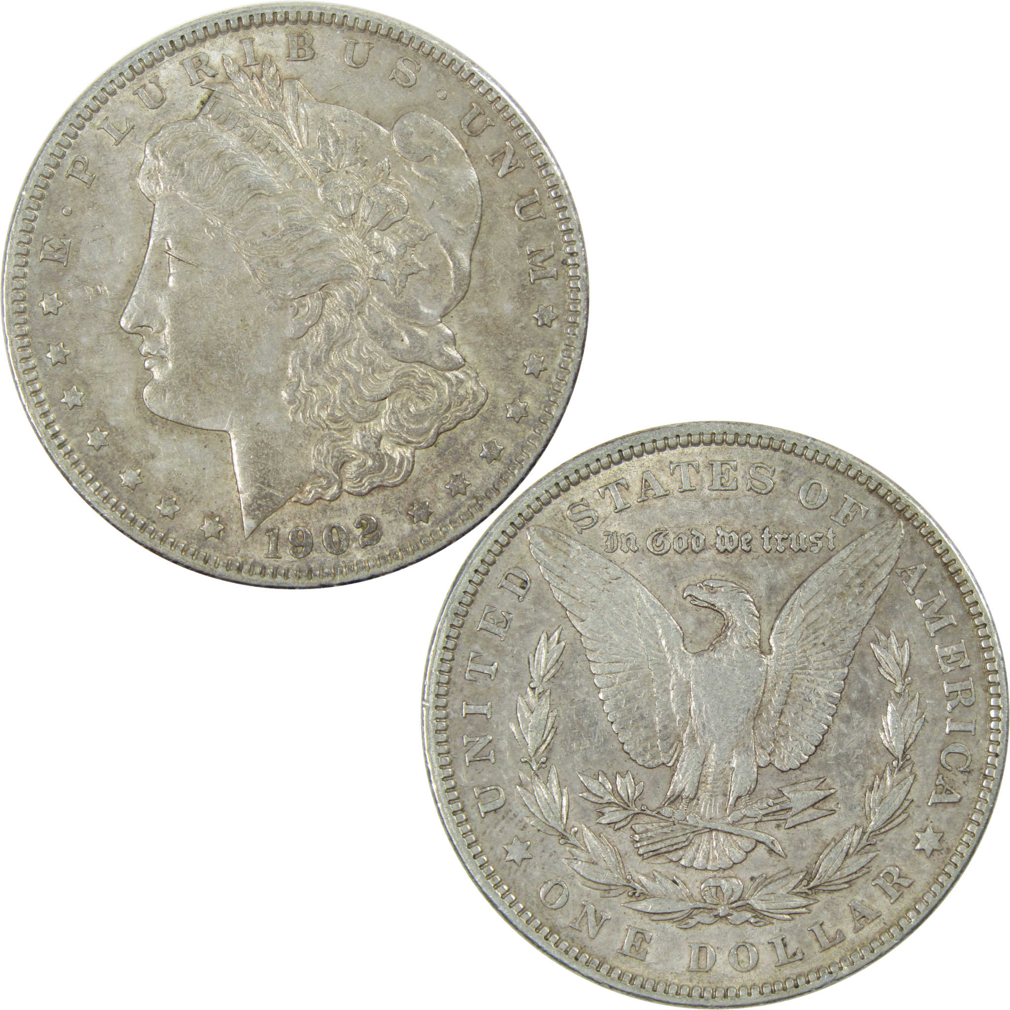 1902 Morgan Dollar AU About Uncirculated Silver $1 Coin SKU:I13677 - Morgan coin - Morgan silver dollar - Morgan silver dollar for sale - Profile Coins &amp; Collectibles