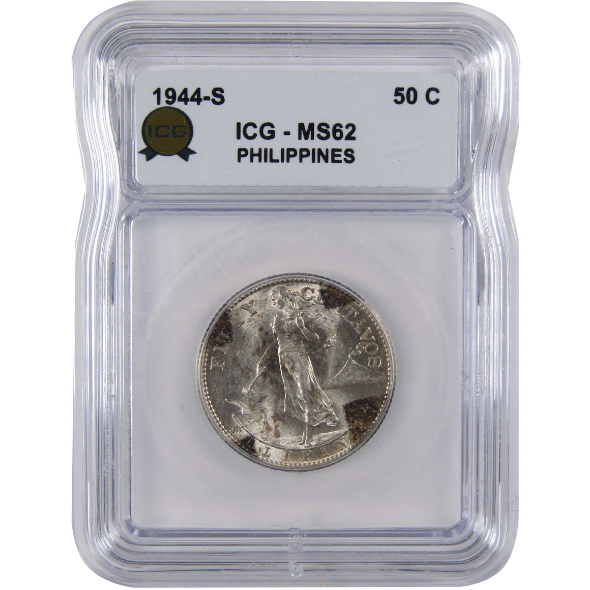 1944 S U.S. Philippines Silver Half Dollar MS 62 ICG SKU:I29088